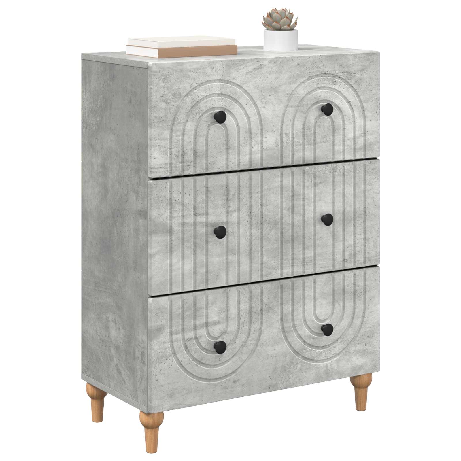 vidaXL Szafka z Szufladami Betonowy szary 66 x 34,5 x 90 cm
