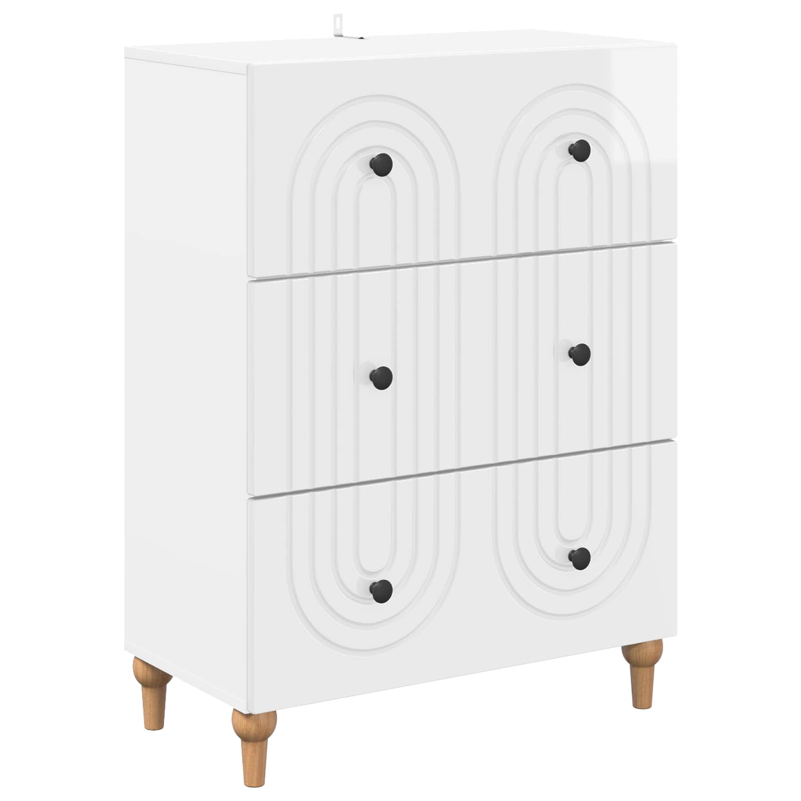 vidaXL Szafka z Szufladami Biały wysoki połysk 66 x 34,5 x 90 cm