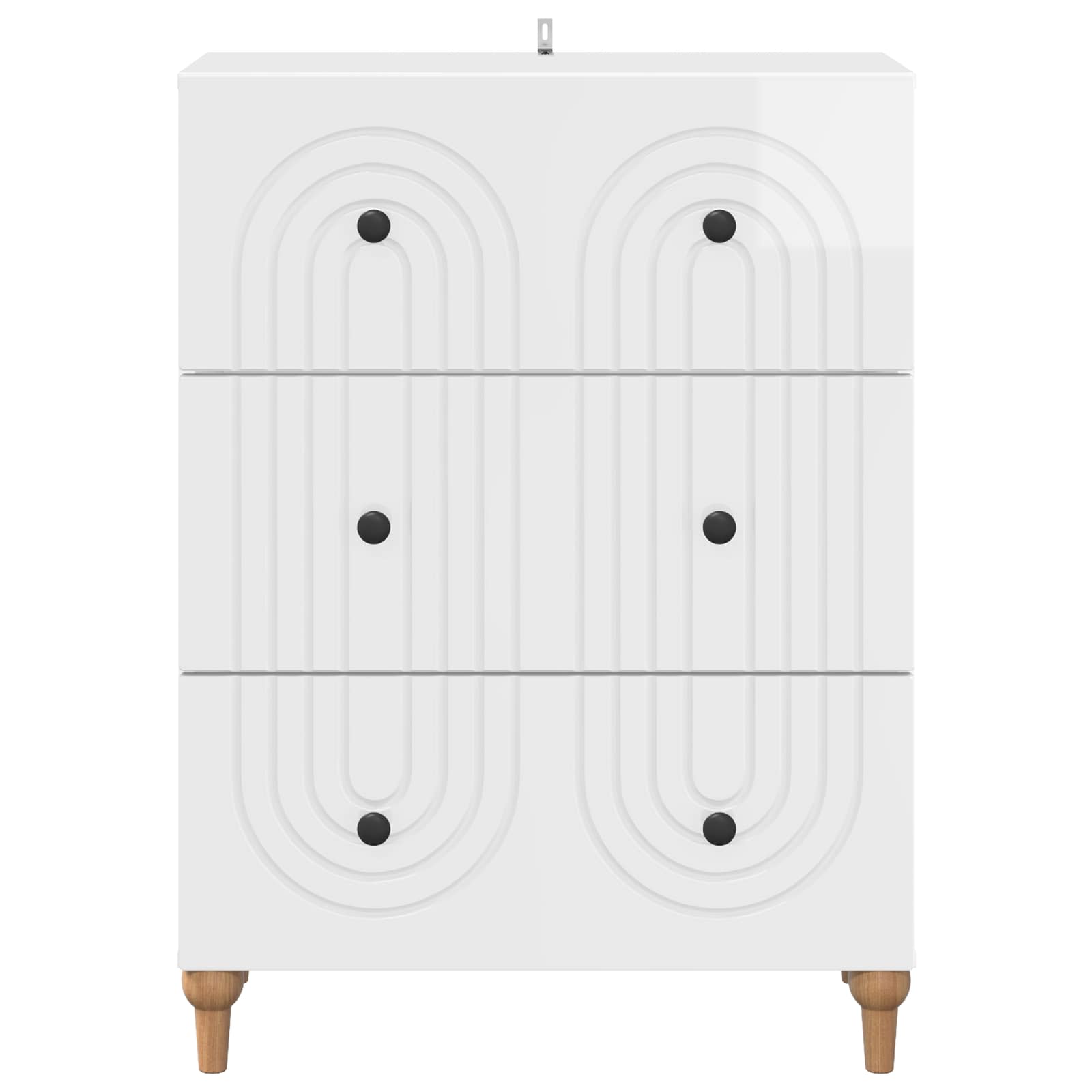 vidaXL Szafka z Szufladami Biały wysoki połysk 66 x 34,5 x 90 cm
