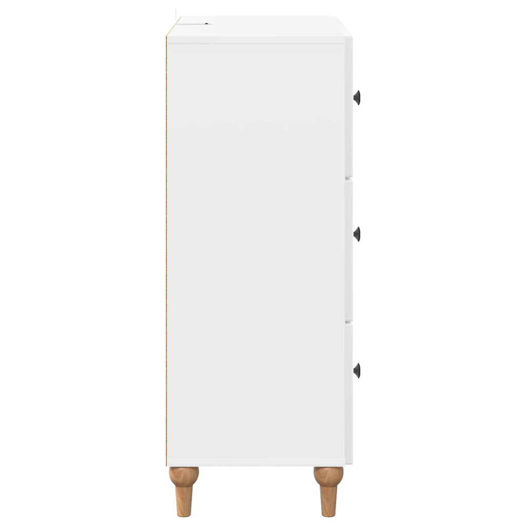vidaXL Szafka z Szufladami Biały wysoki połysk 66 x 34,5 x 90 cm
