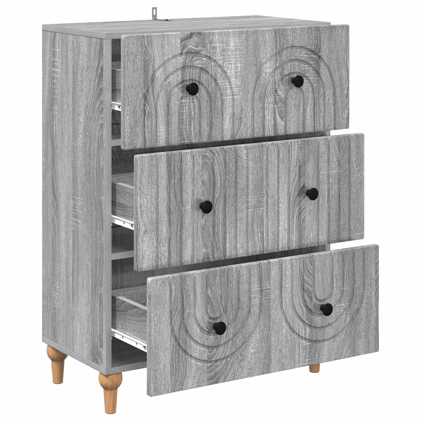 vidaXL Szafka z Szufladami Szary Sonoma 66 x 34,5 x 90 cm