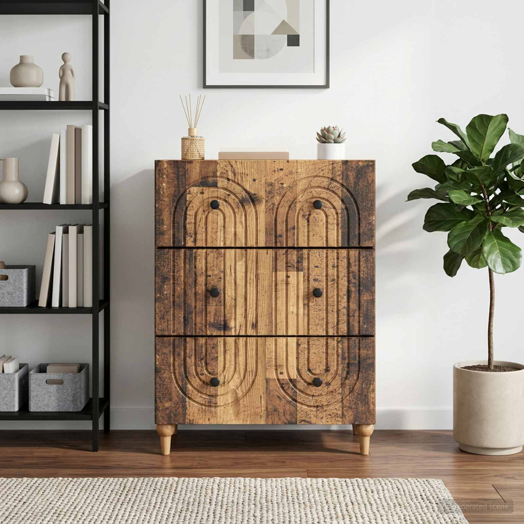 vidaXL Szafka z Szufladami Stare drewno 66 x 34,5 x 90 cm