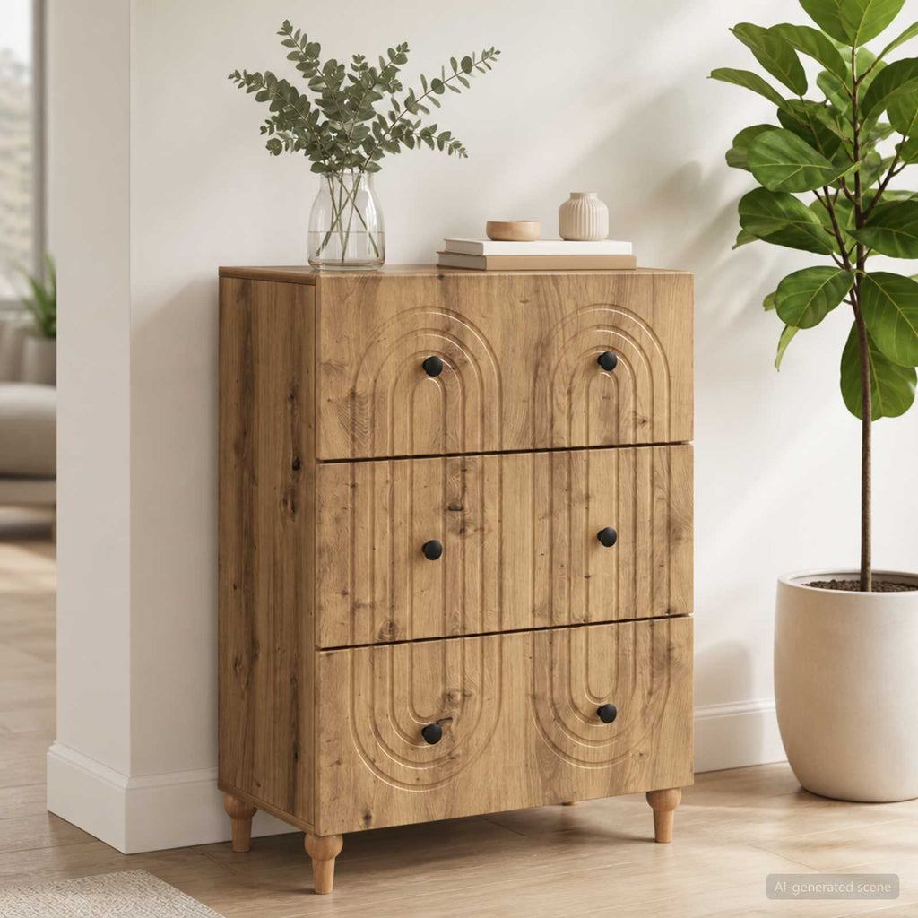 vidaXL Szafka z Szufladami 66 x 34,5 x 90 cm Drewno inżynieryjne