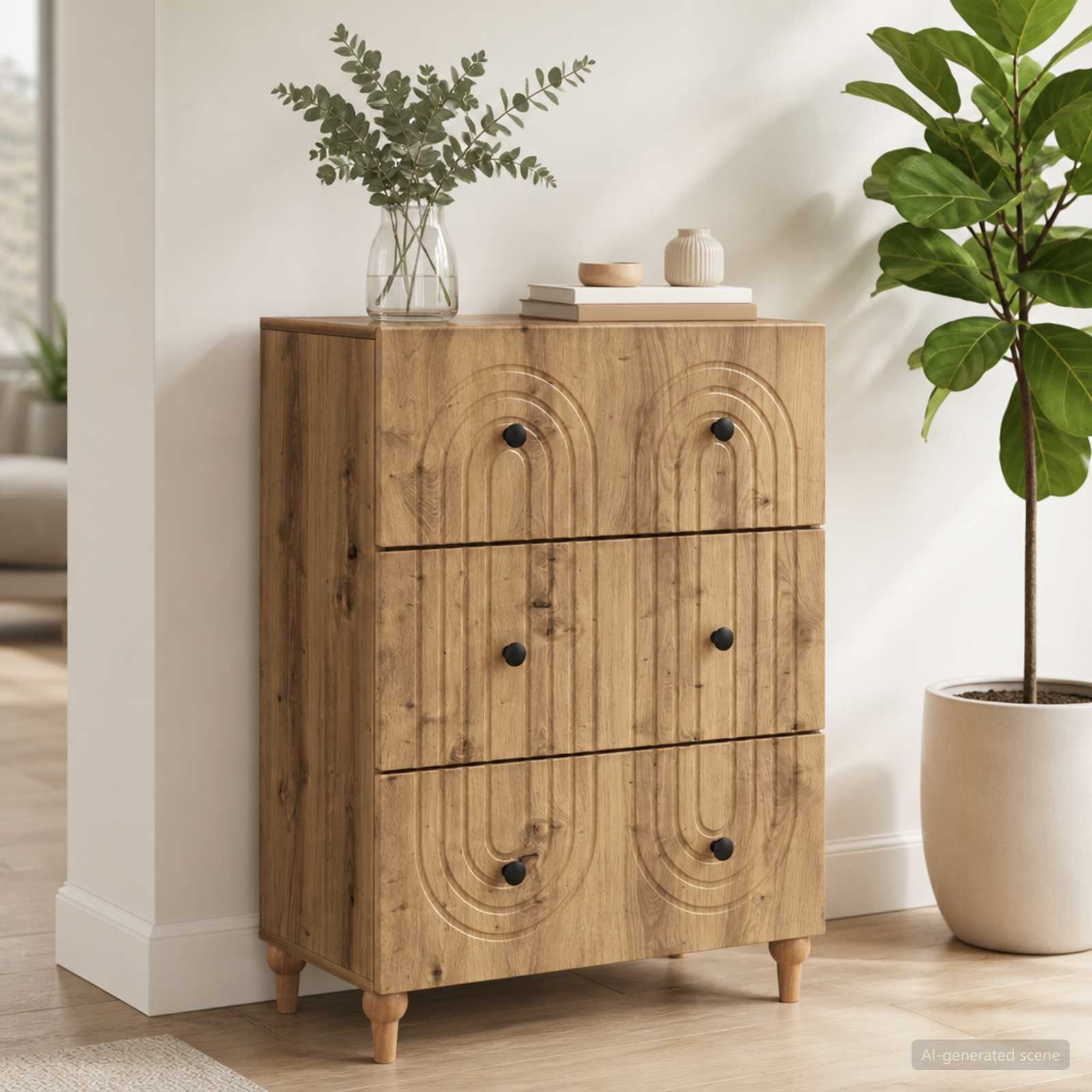 vidaXL Szafka z Szufladami 66 x 34,5 x 90 cm Drewno inżynieryjne