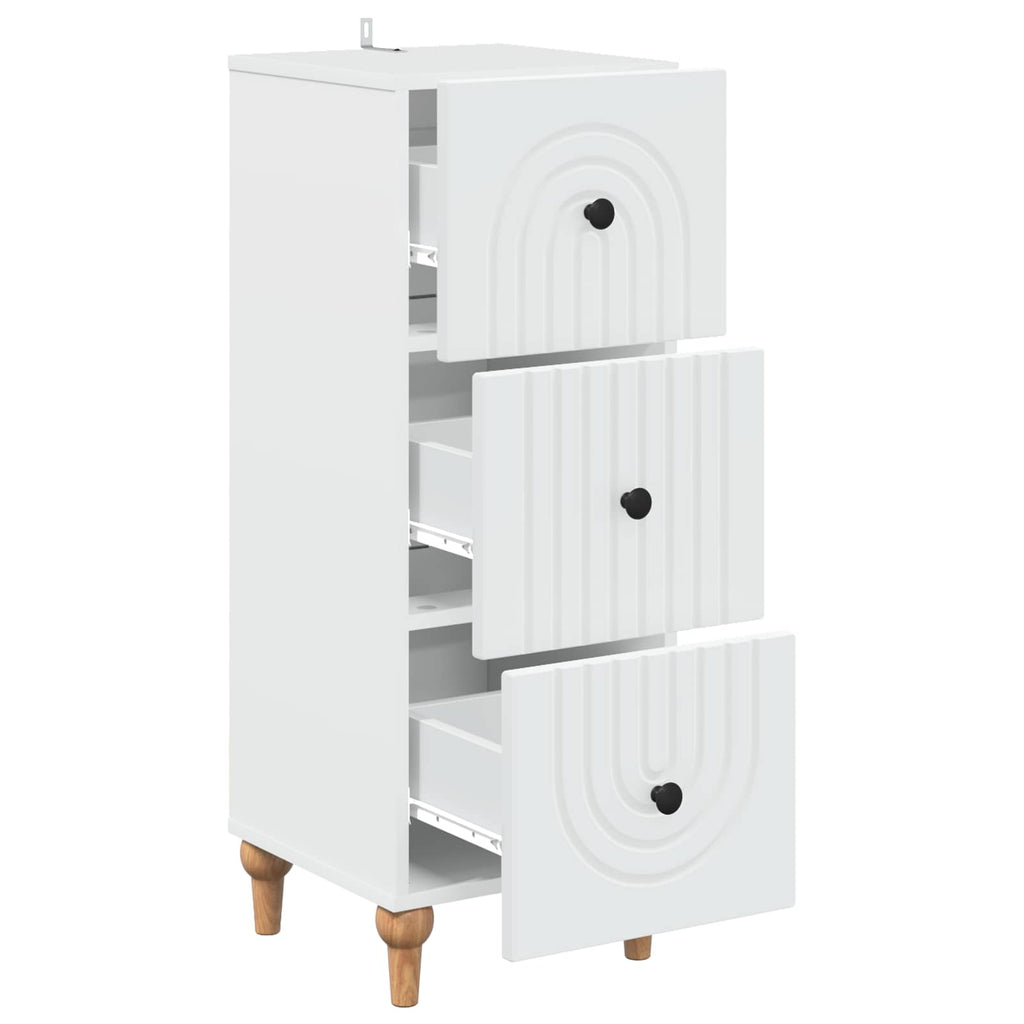 vidaXL Szafka z Szufladami Biały 33 x 34,5 x 90 cm Drewno inżynieryjne