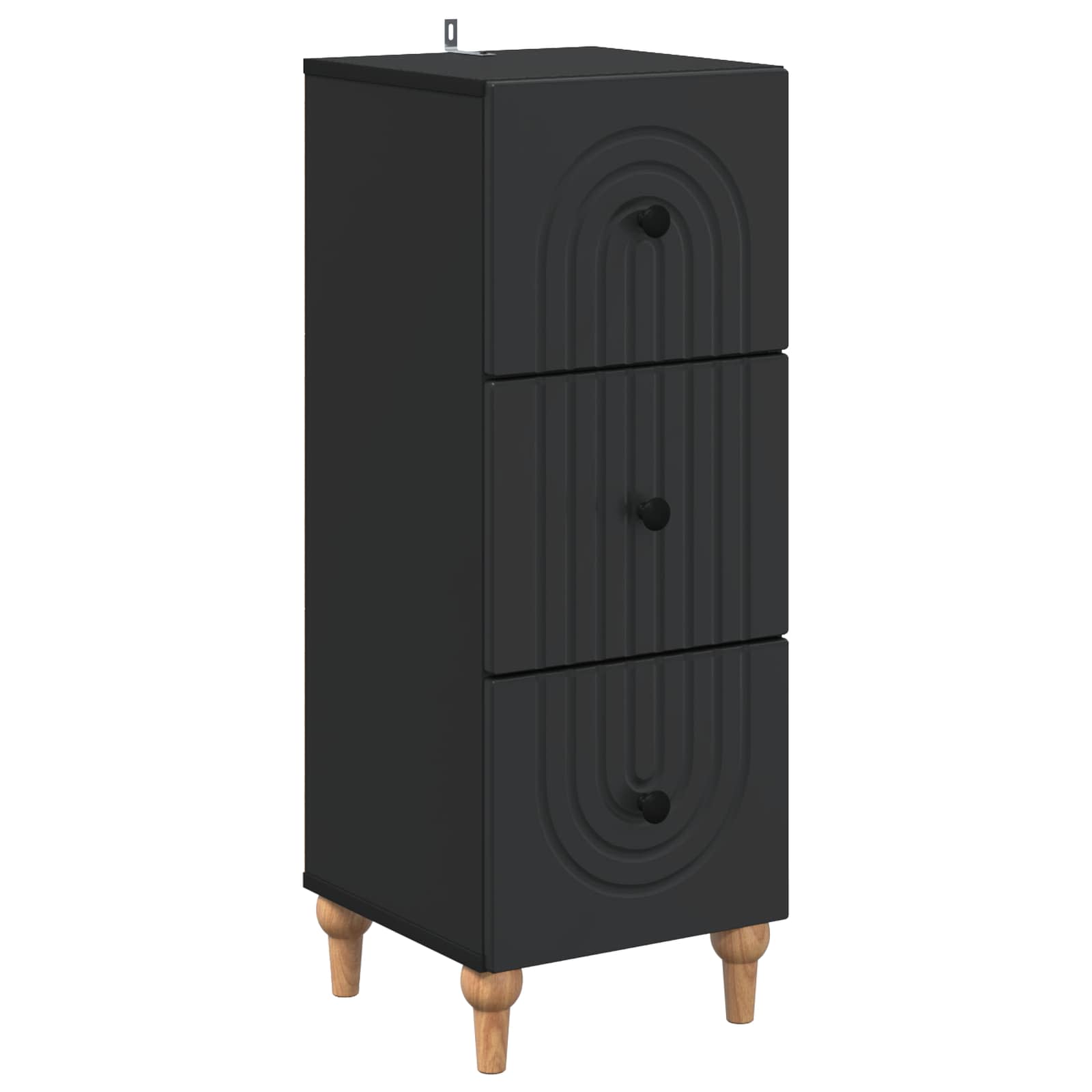 vidaXL Szafka z Szufladami Czarny 33 x 34,5 x 90 cm