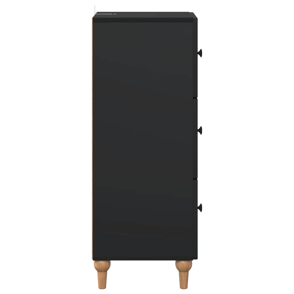 vidaXL Szafka z Szufladami Czarny 33 x 34,5 x 90 cm