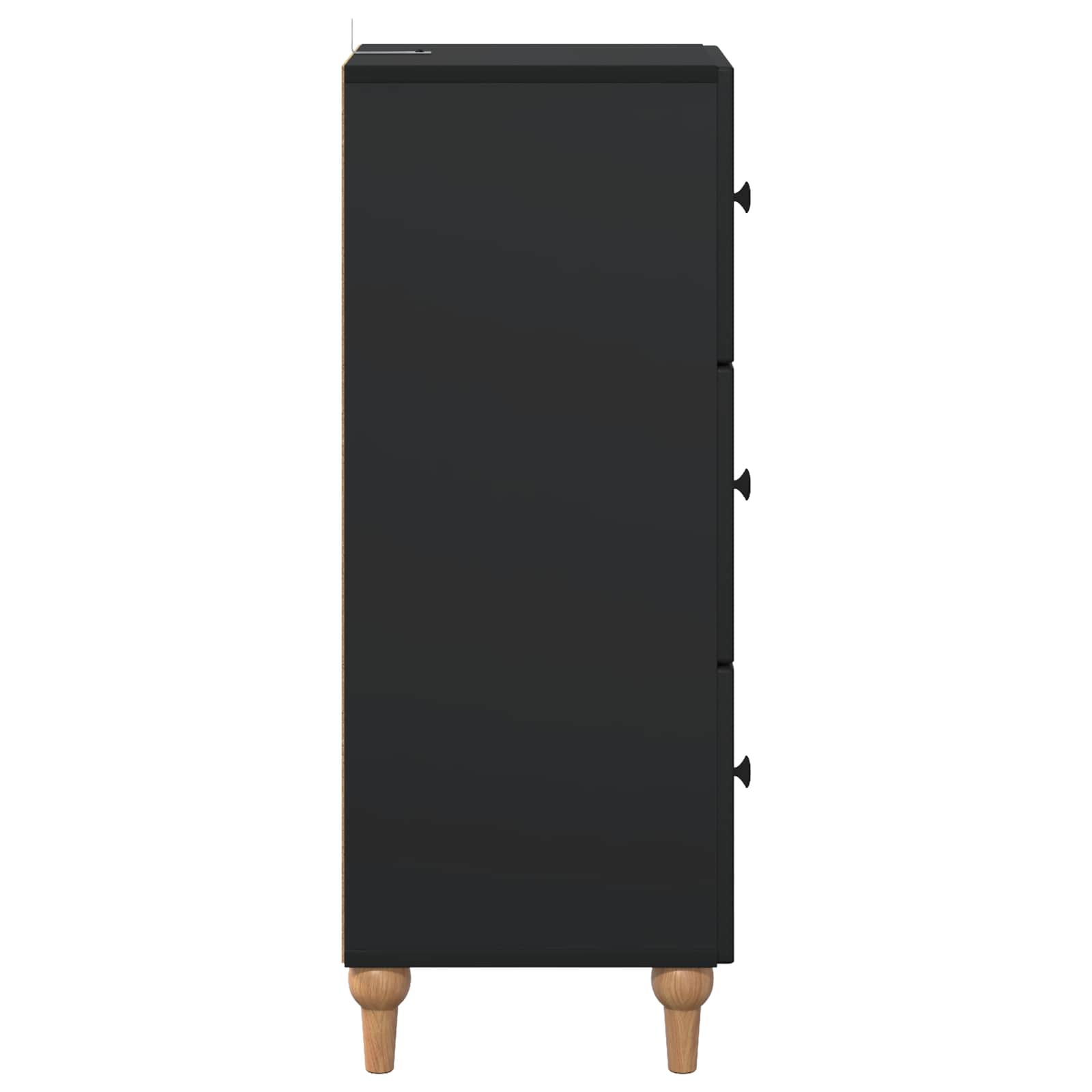 vidaXL Szafka z Szufladami Czarny 33 x 34,5 x 90 cm