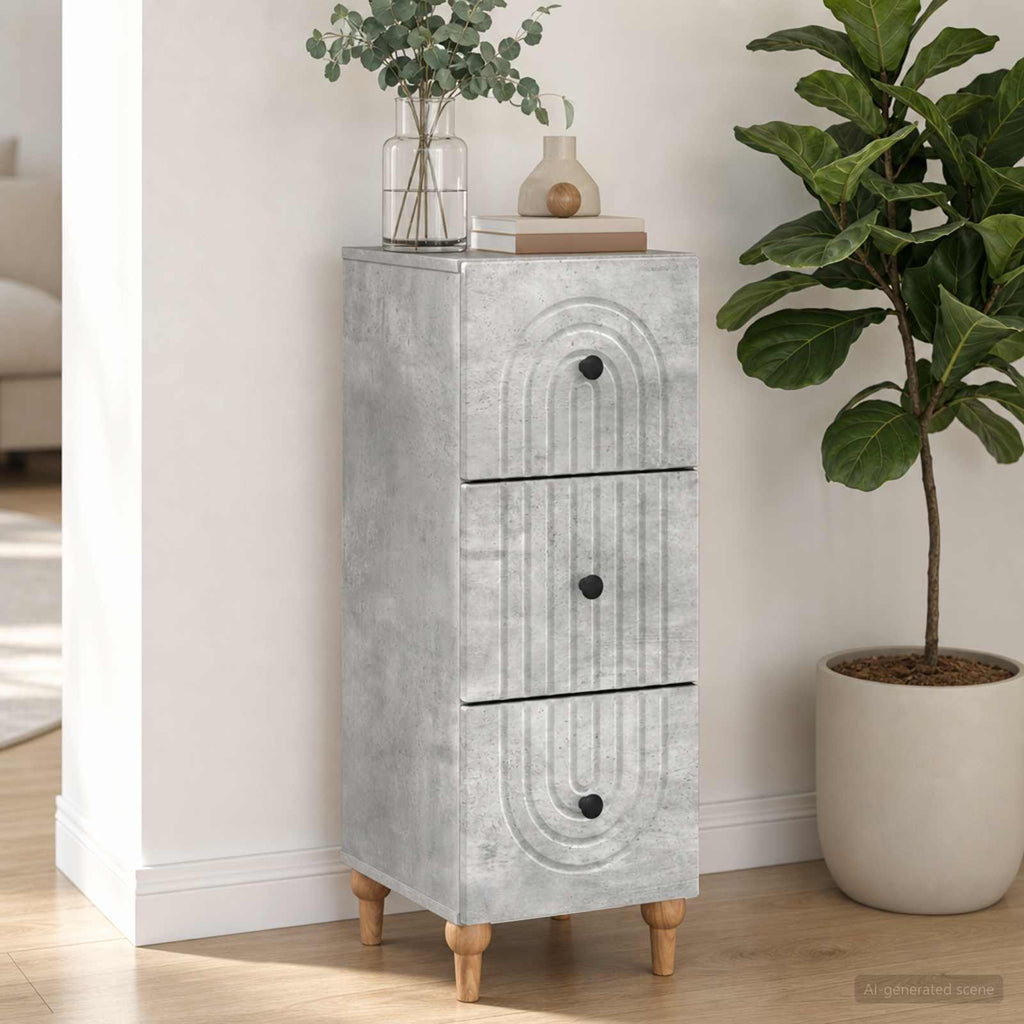 vidaXL Szafka z Szufladami Betonowy szary 33 x 34,5 x 90 cm