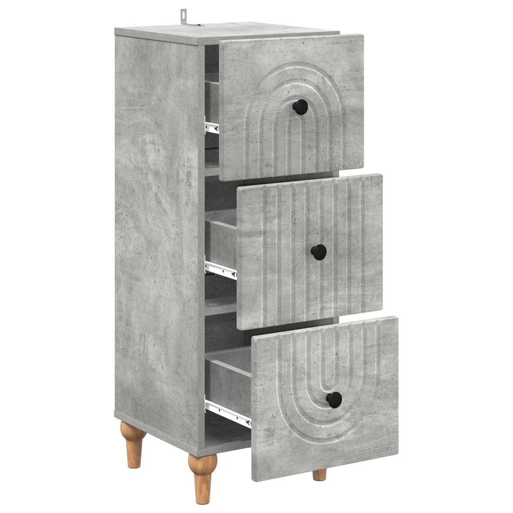 vidaXL Szafka z Szufladami Betonowy szary 33 x 34,5 x 90 cm
