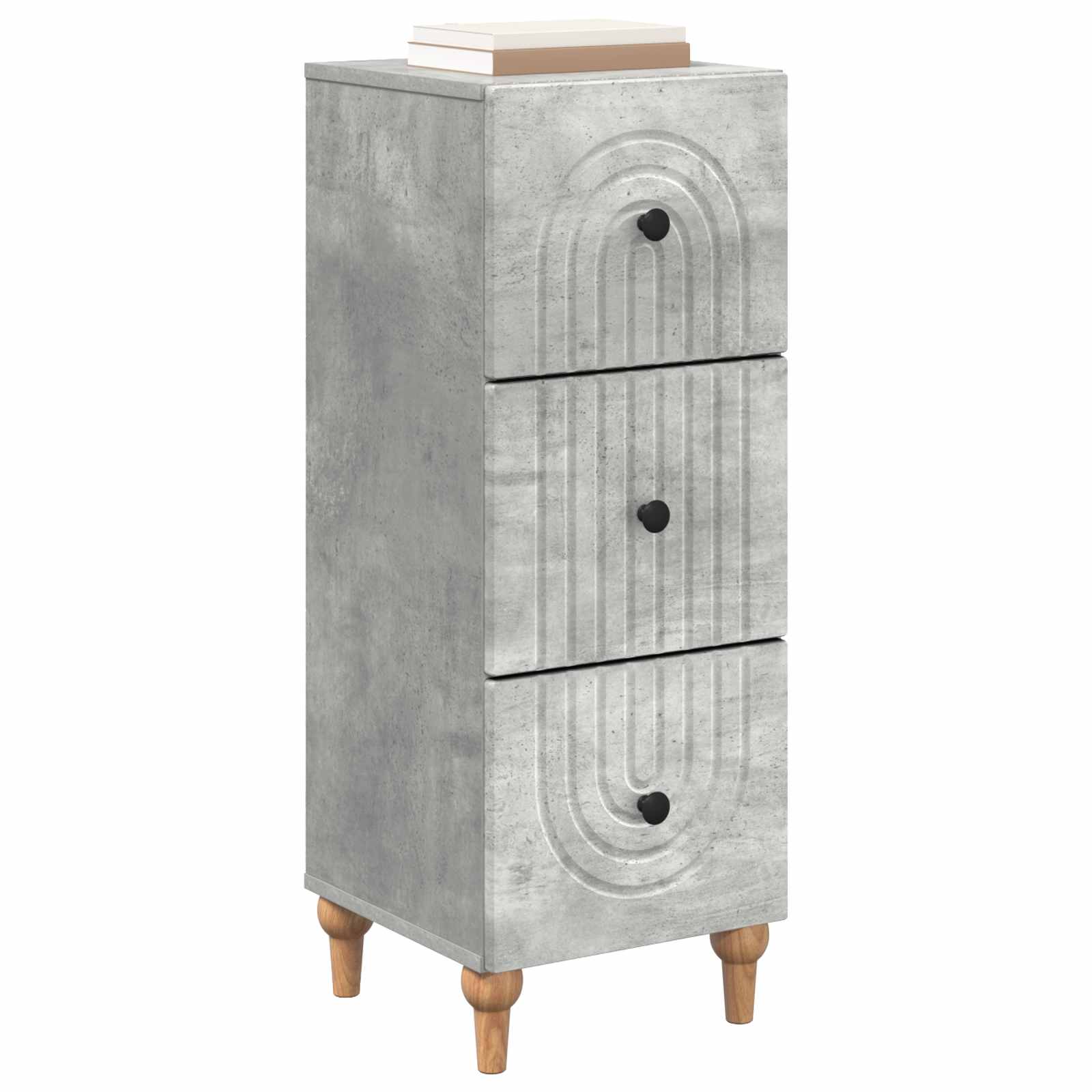 vidaXL Szafka z Szufladami Betonowy szary 33 x 34,5 x 90 cm