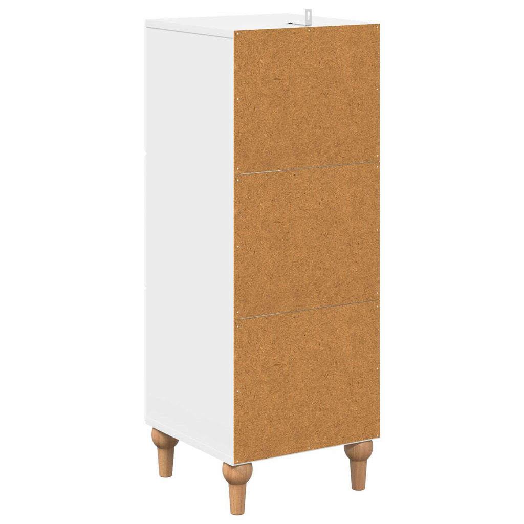 vidaXL Szafka z Szufladami Biały wysoki połysk 33 x 34,5 x 90 cm