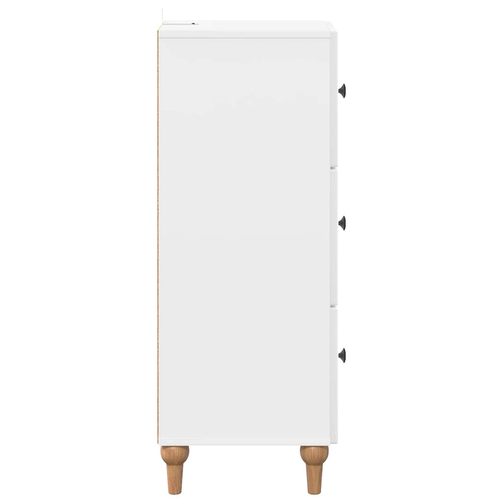 vidaXL Szafka z Szufladami Biały wysoki połysk 33 x 34,5 x 90 cm