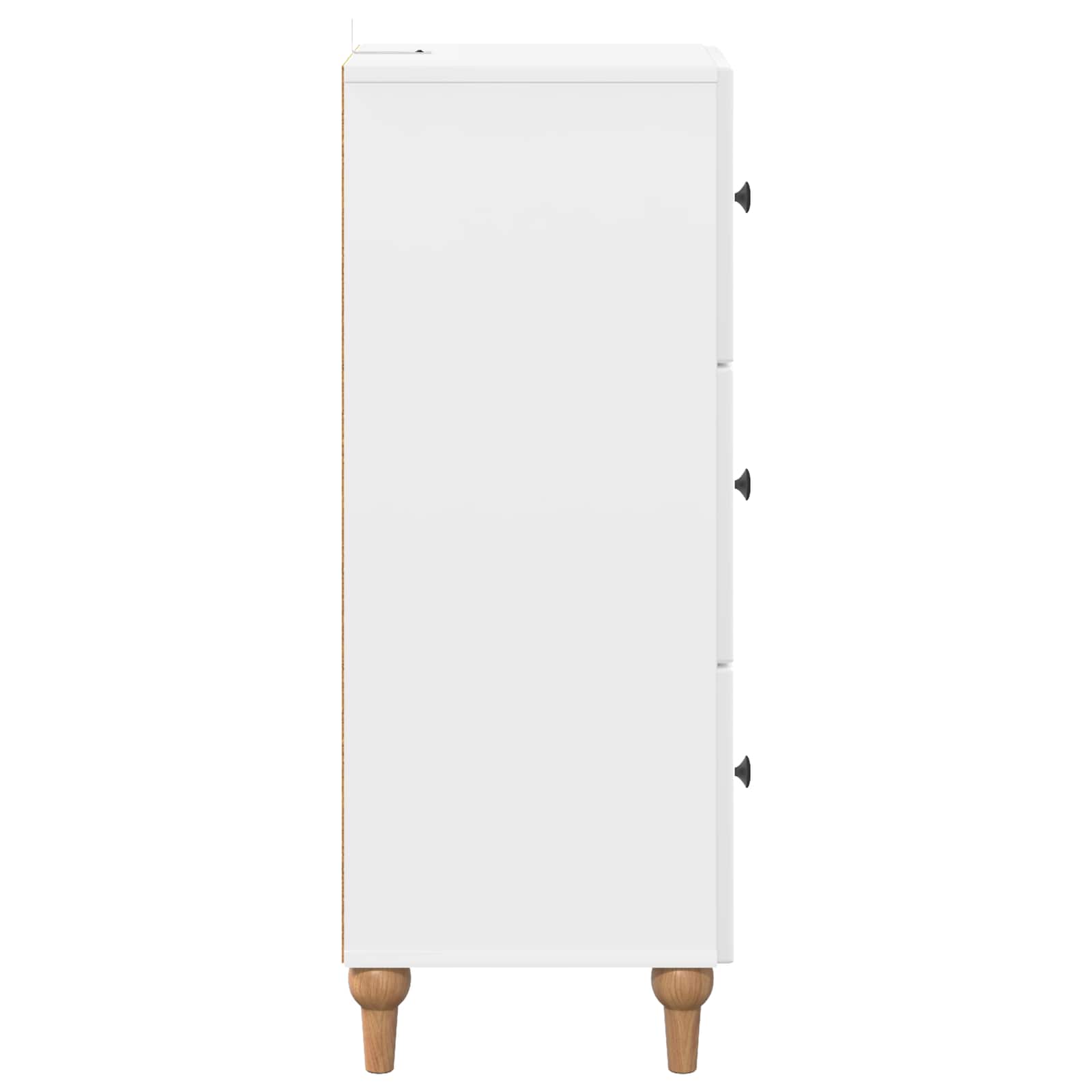 vidaXL Szafka z Szufladami Biały wysoki połysk 33 x 34,5 x 90 cm