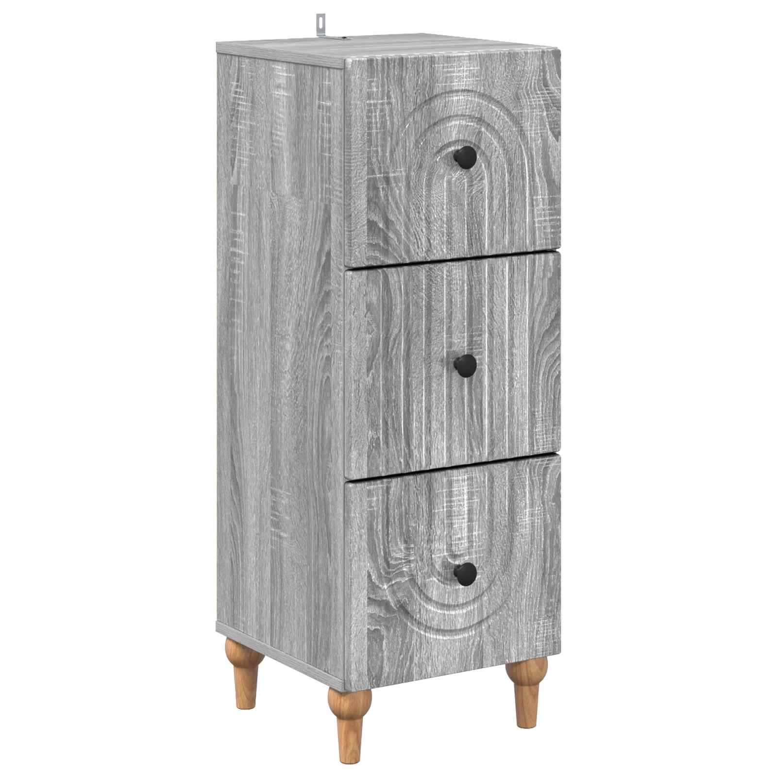 vidaXL Szafka z Szufladami Szary Sonoma 33 x 34,5 x 90 cm