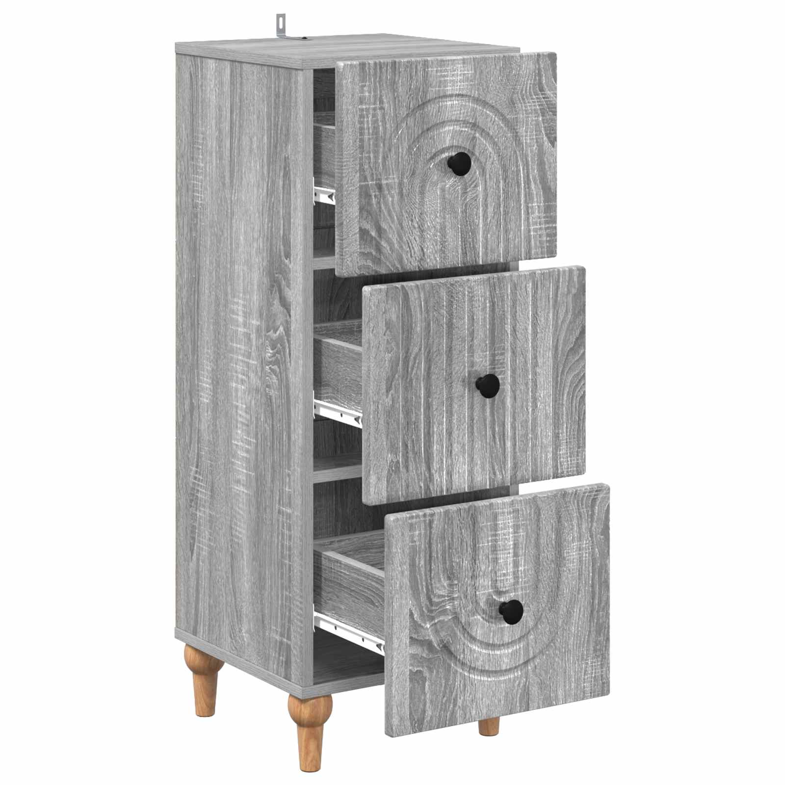 vidaXL Szafka z Szufladami Szary Sonoma 33 x 34,5 x 90 cm