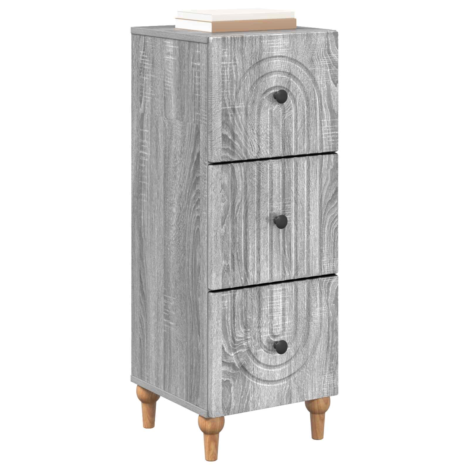 vidaXL Szafka z Szufladami Szary Sonoma 33 x 34,5 x 90 cm