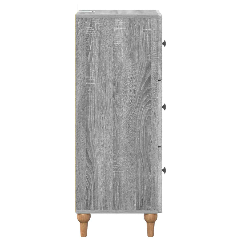 vidaXL Szafka z Szufladami Szary Sonoma 33 x 34,5 x 90 cm