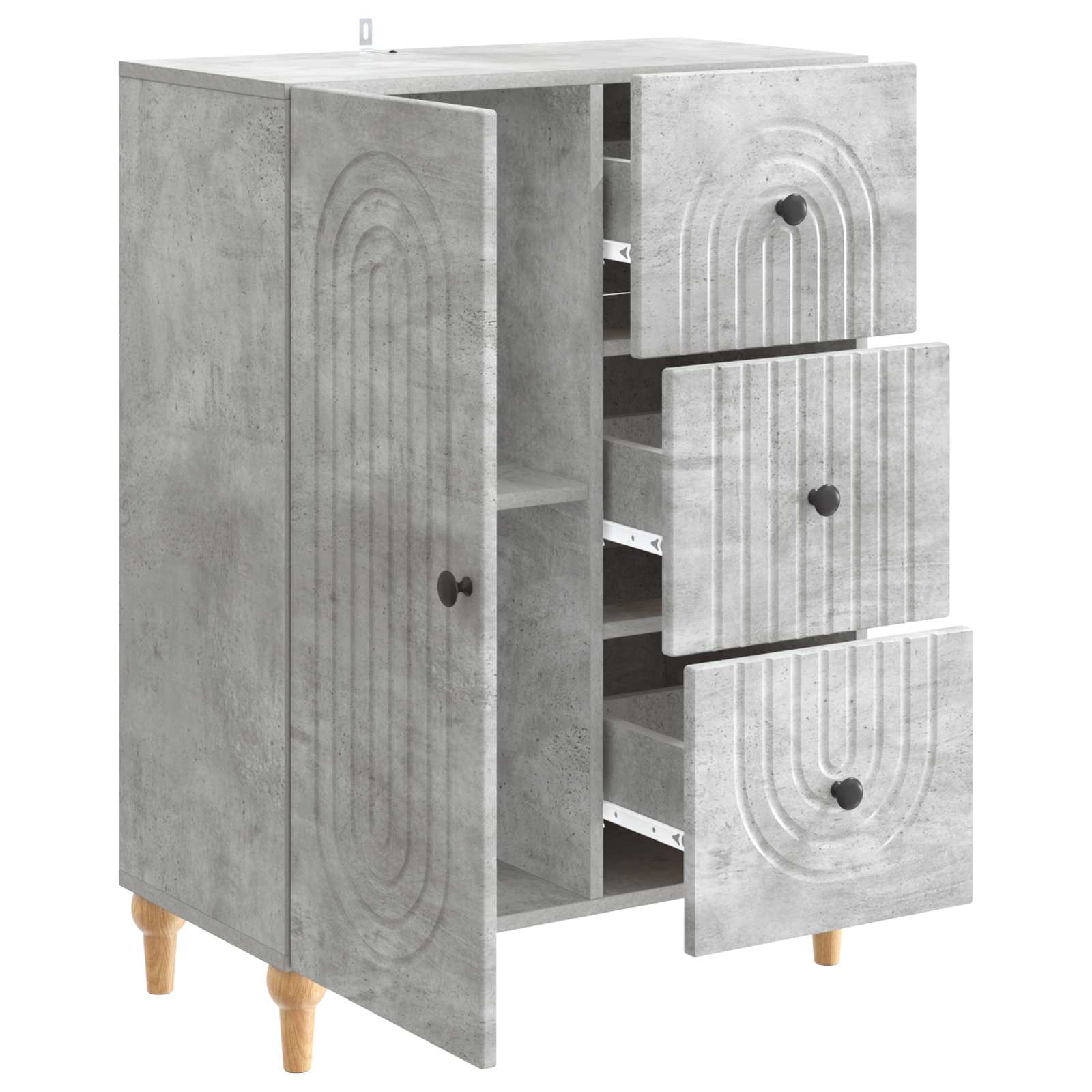 vidaXL Bufet Betonowy szary 66 x 34,5 x 90 cm Drewno inżynieryjne