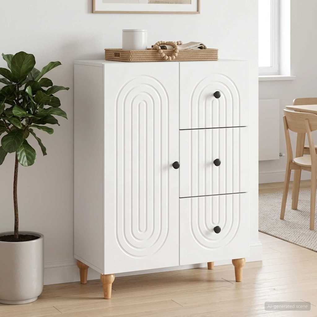 vidaXL Bufet Biały wysoki połysk 66 x 34,5 x 90 cm Drewno inżynieryjne