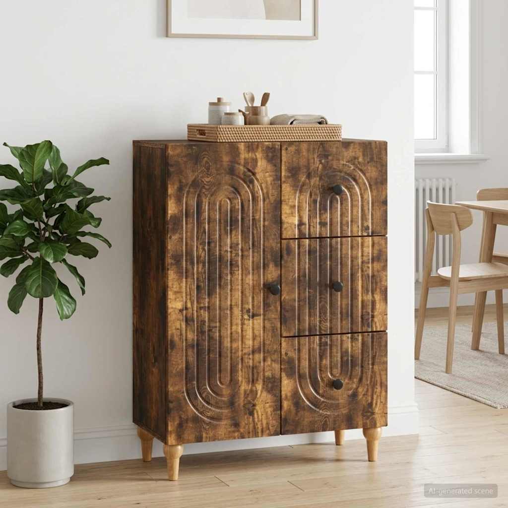 vidaXL Bufet Dąb wędzony 66 x 34,5 x 90 cm Drewno inżynieryjne