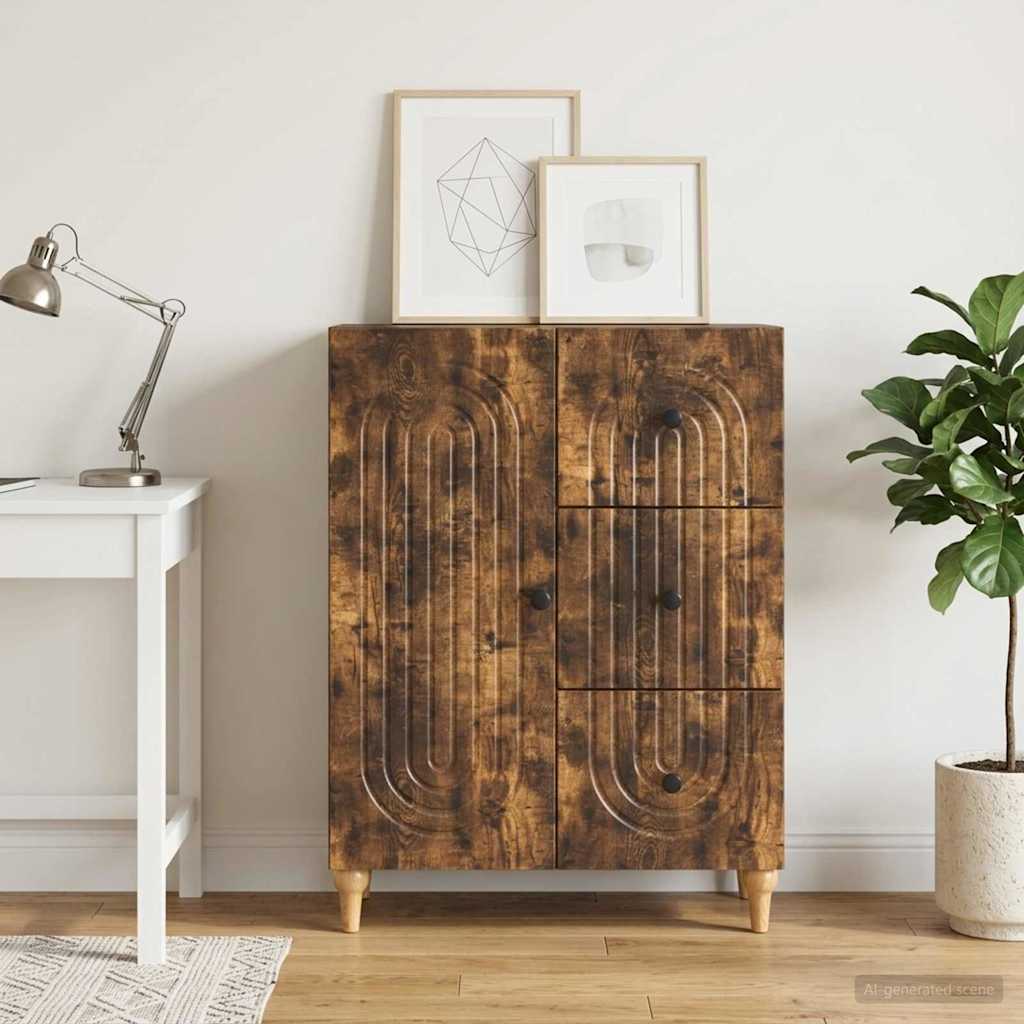 vidaXL Bufet Dąb wędzony 66 x 34,5 x 90 cm Drewno inżynieryjne