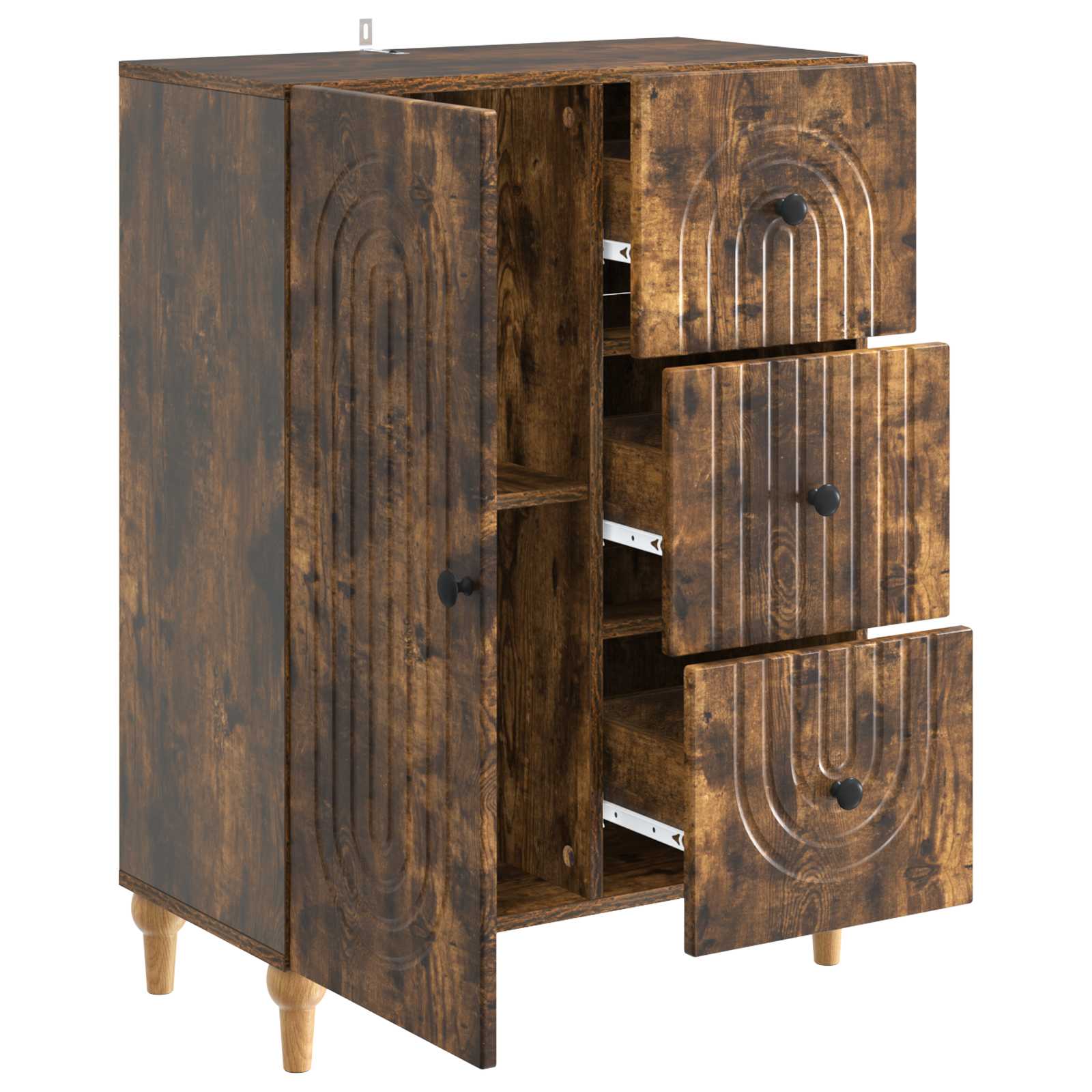 vidaXL Bufet Dąb wędzony 66 x 34,5 x 90 cm Drewno inżynieryjne