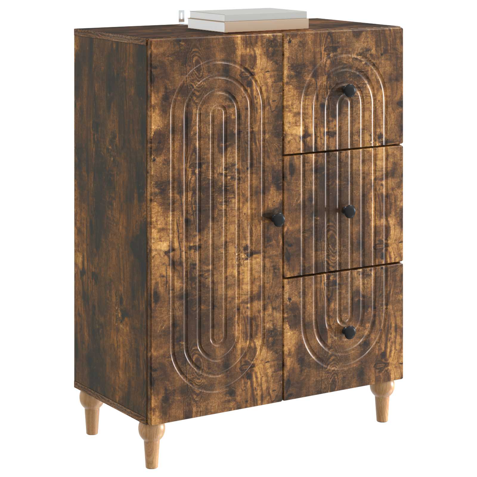 vidaXL Bufet Dąb wędzony 66 x 34,5 x 90 cm Drewno inżynieryjne