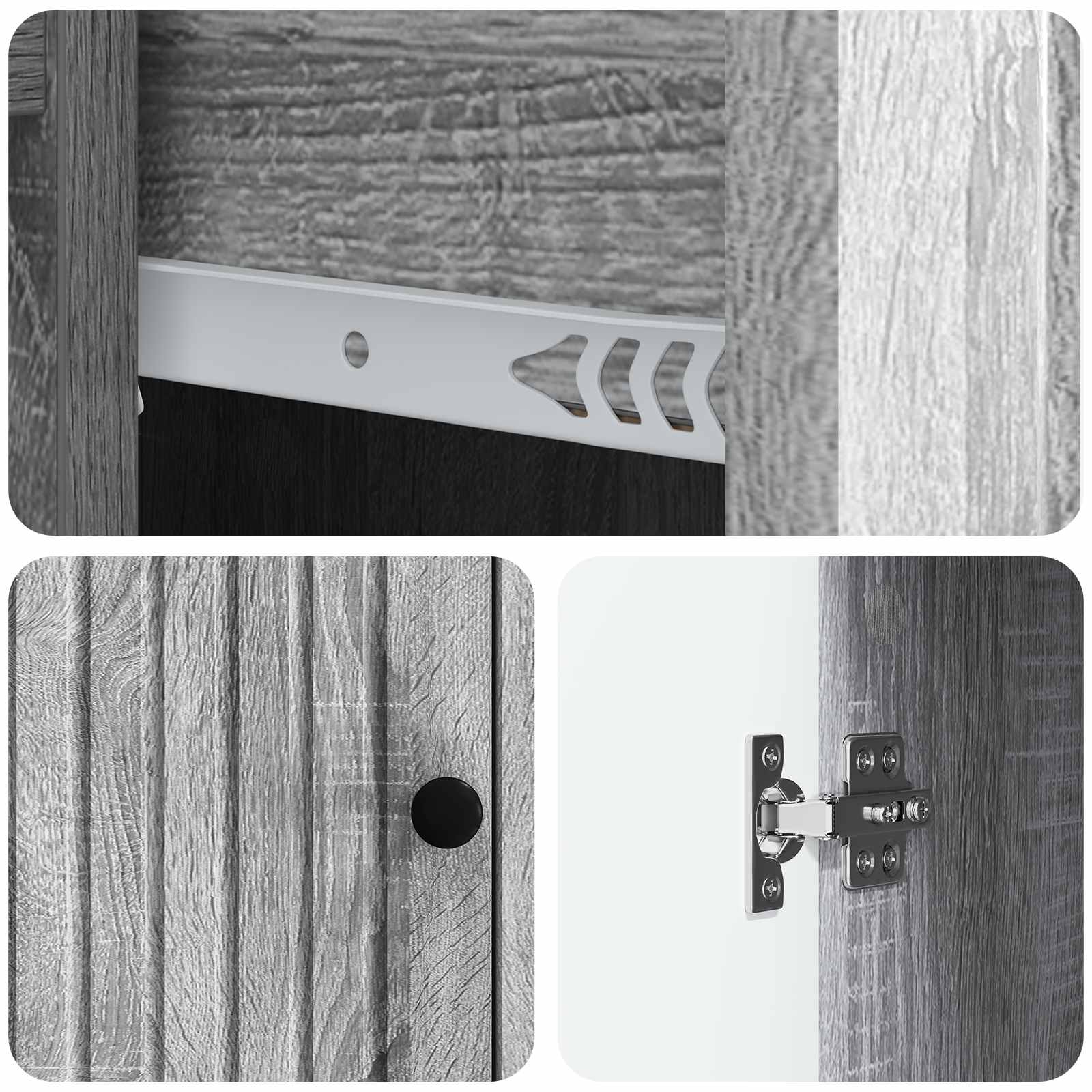 vidaXL Bufet Szary Sonoma 66 x 34,5 x 90 cm Drewno inżynieryjne