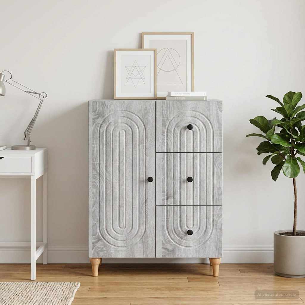 vidaXL Bufet Szary Sonoma 66 x 34,5 x 90 cm Drewno inżynieryjne