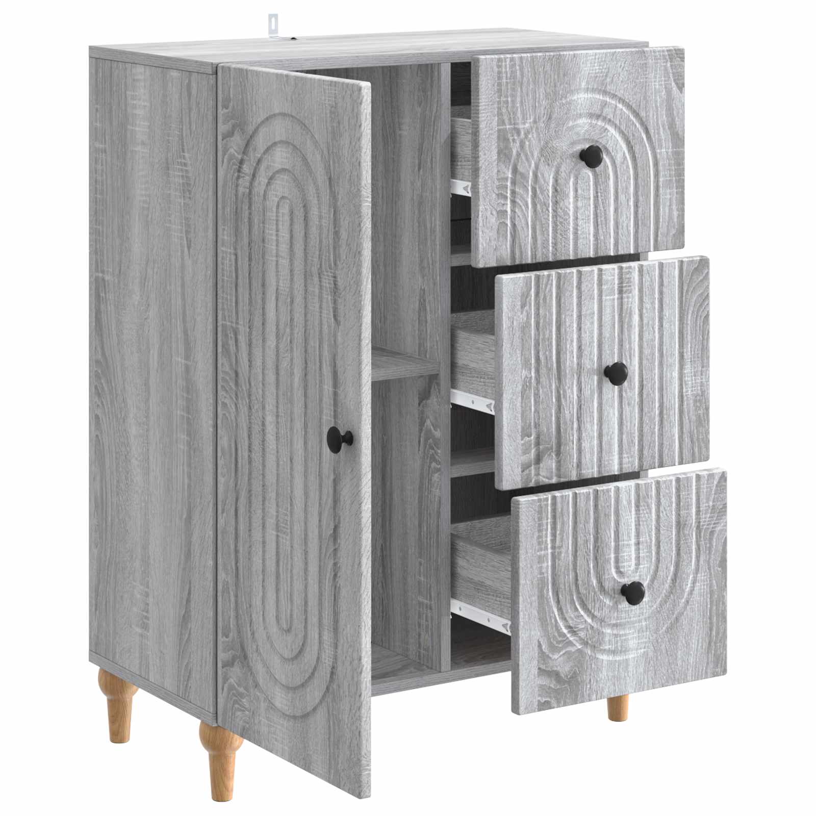 vidaXL Bufet Szary Sonoma 66 x 34,5 x 90 cm Drewno inżynieryjne