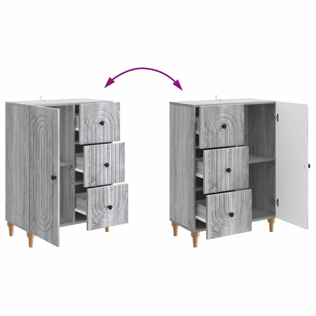 vidaXL Bufet Szary Sonoma 66 x 34,5 x 90 cm Drewno inżynieryjne