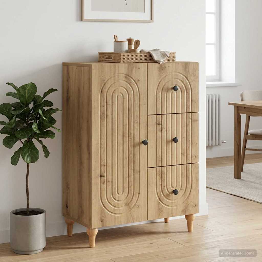 vidaXL Bufet Dąb artisan 66 x 34,5 x 90 cm Drewno inżynieryjne