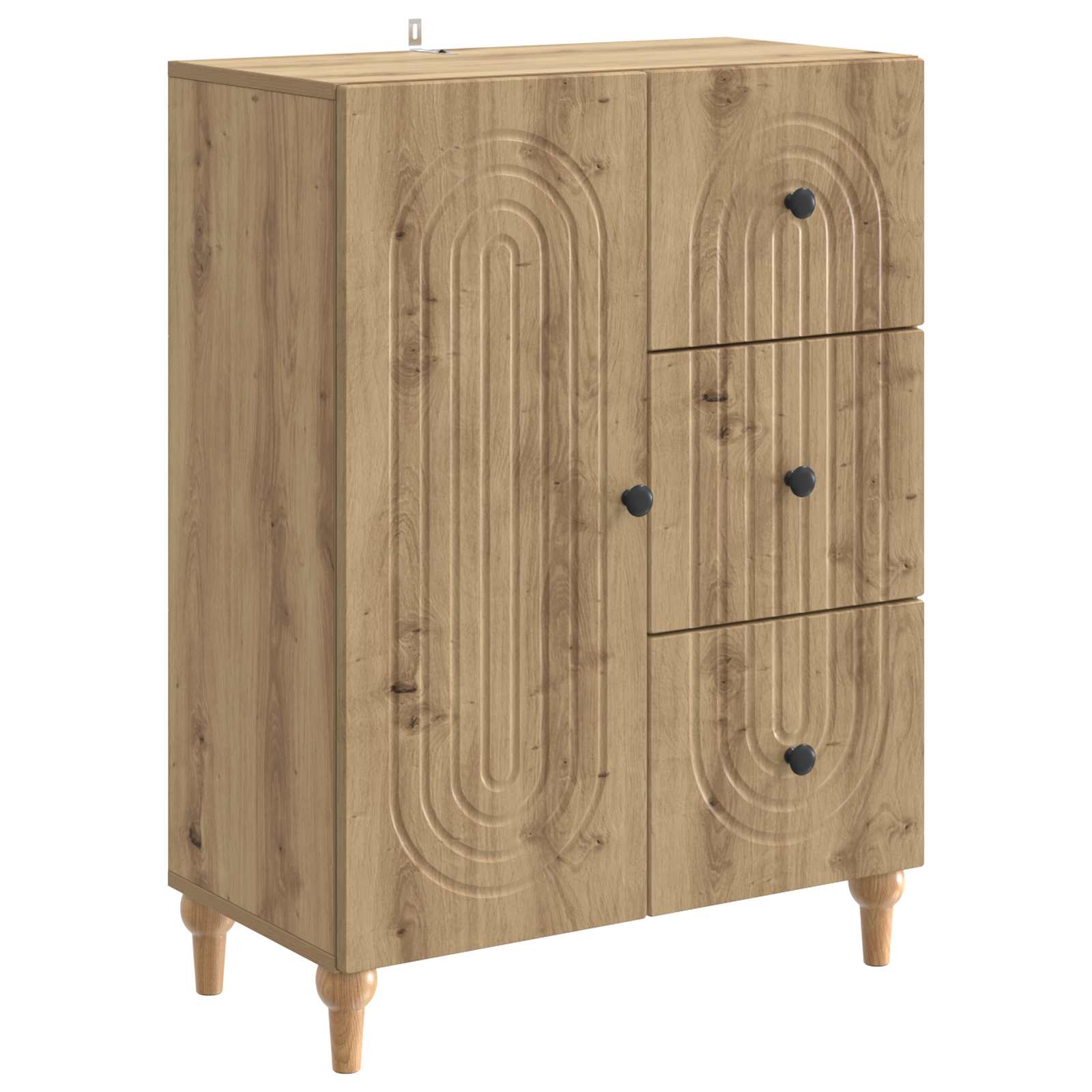 vidaXL Bufet Dąb artisan 66 x 34,5 x 90 cm Drewno inżynieryjne