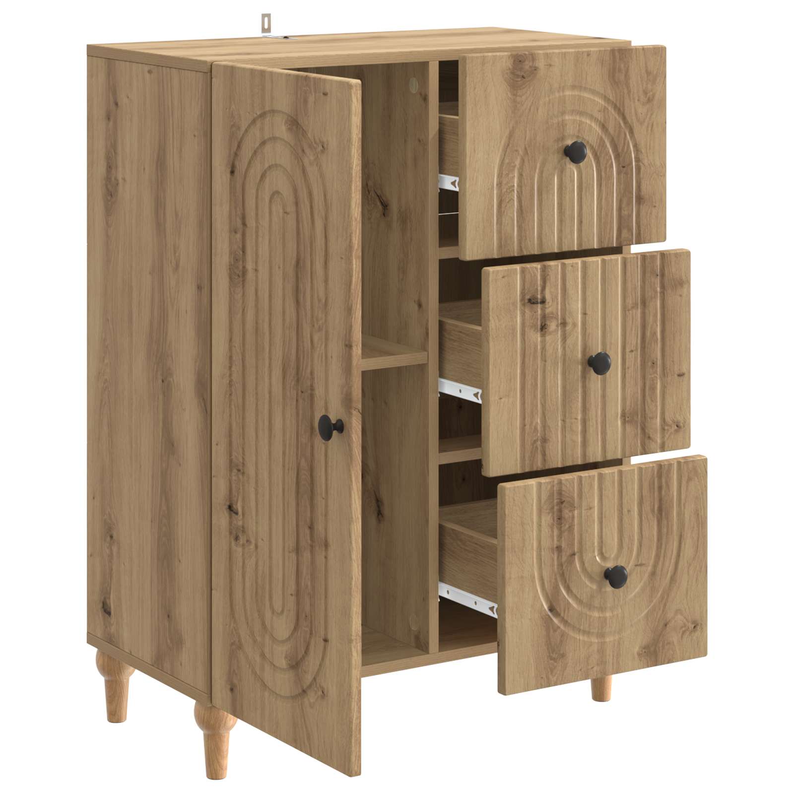 vidaXL Bufet Dąb artisan 66 x 34,5 x 90 cm Drewno inżynieryjne
