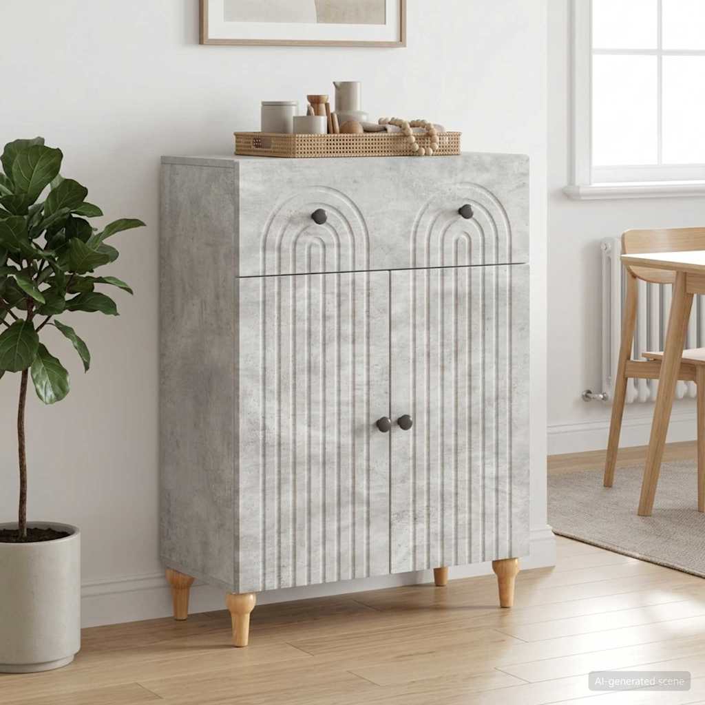 vidaXL Bufet Betonowy szary 66 x 34,5 x 90 cm Drewno inżynieryjne
