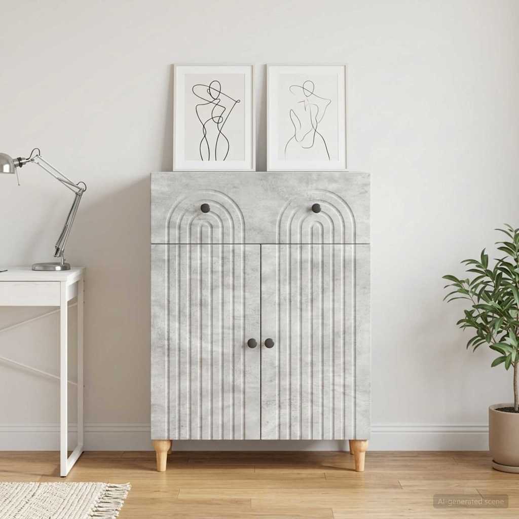 vidaXL Bufet Betonowy szary 66 x 34,5 x 90 cm Drewno inżynieryjne