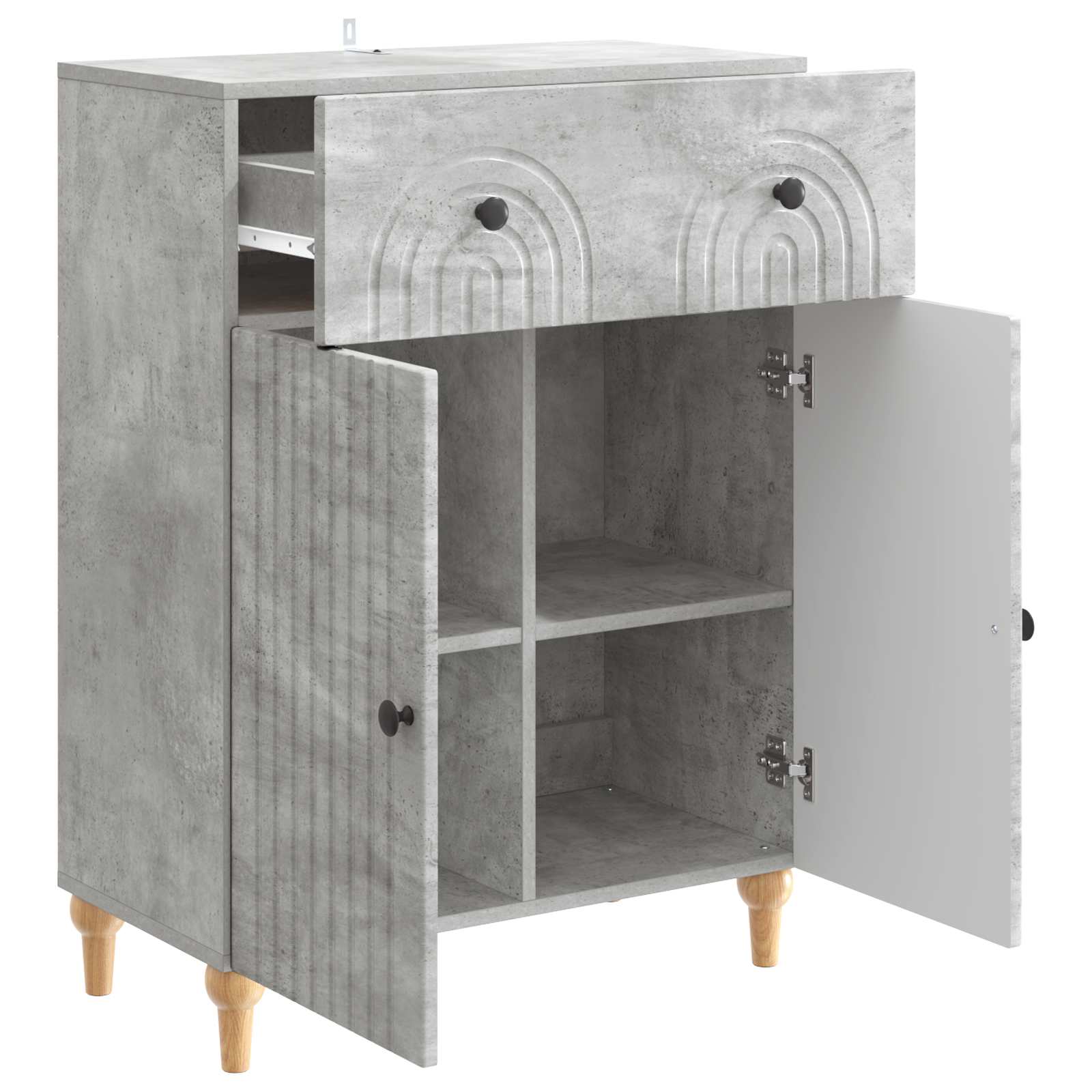 vidaXL Bufet Betonowy szary 66 x 34,5 x 90 cm Drewno inżynieryjne