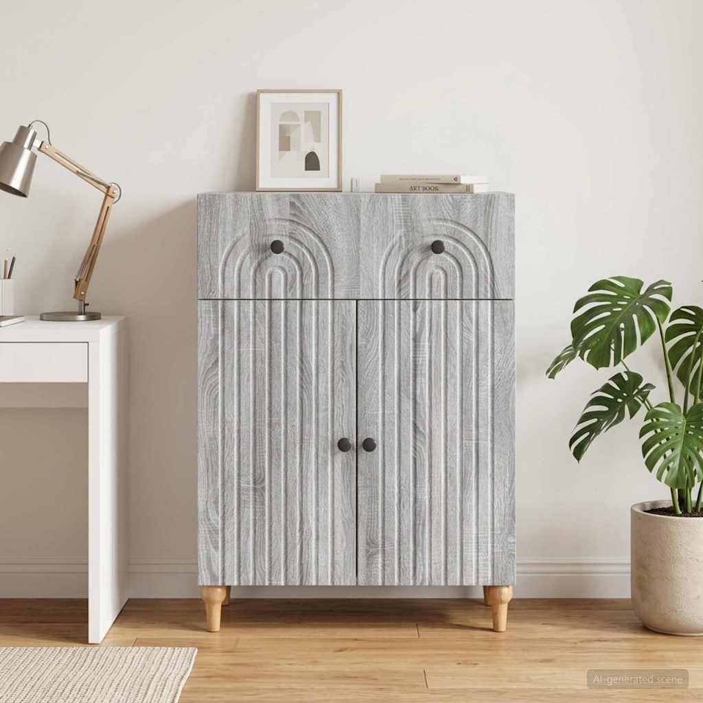 vidaXL Bufet Szary Sonoma 66 x 34,5 x 90 cm Drewno inżynieryjne
