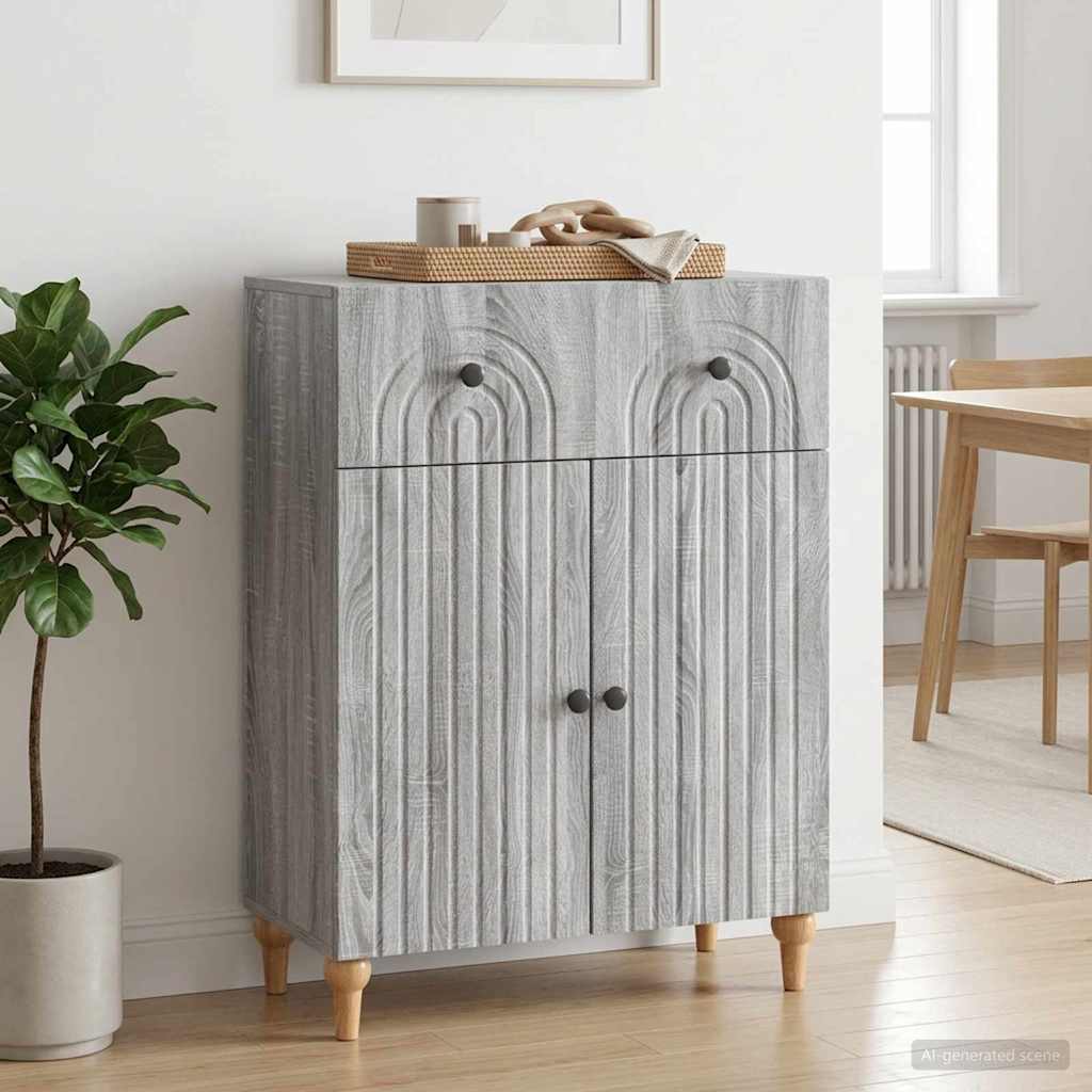 vidaXL Bufet Szary Sonoma 66 x 34,5 x 90 cm Drewno inżynieryjne
