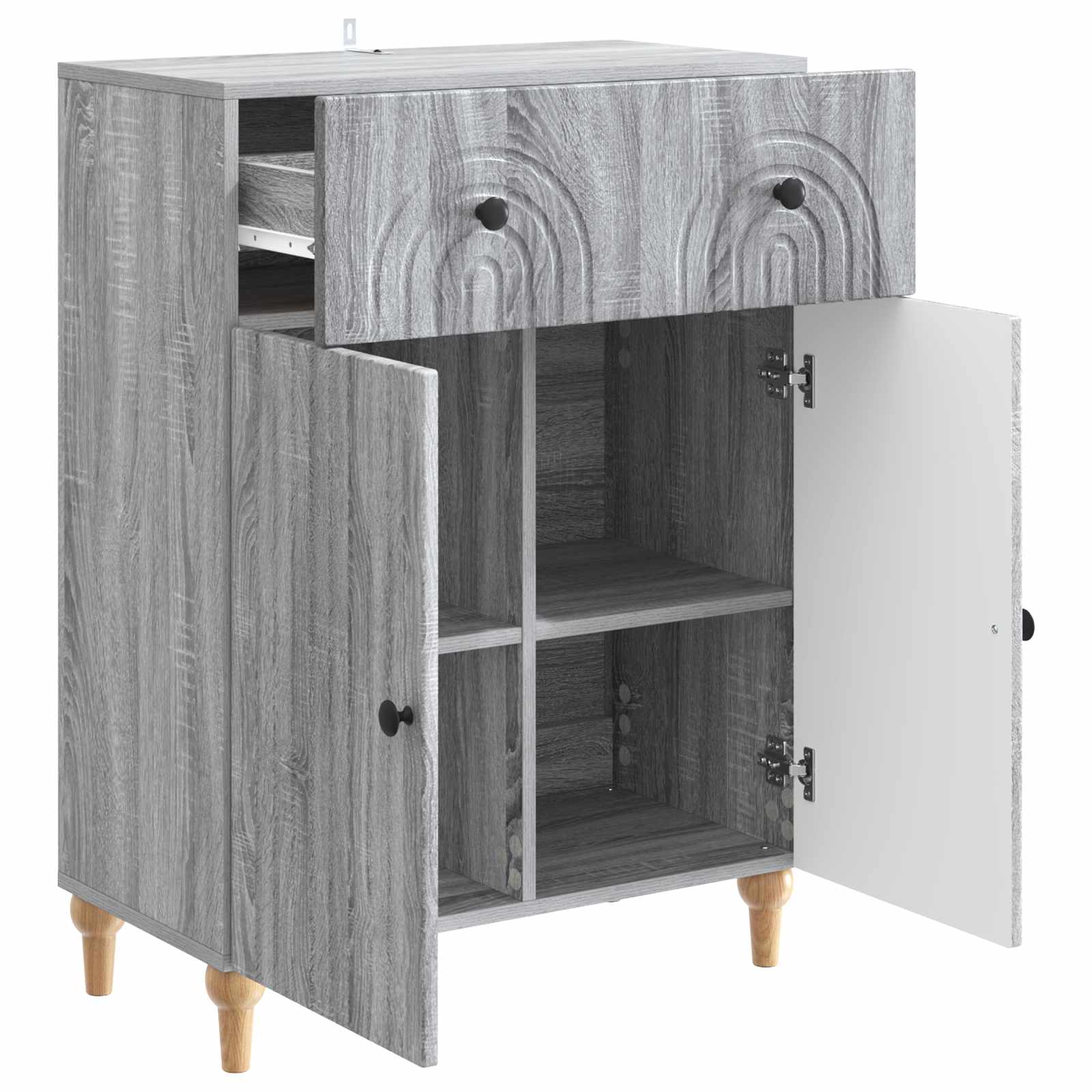 vidaXL Bufet Szary Sonoma 66 x 34,5 x 90 cm Drewno inżynieryjne