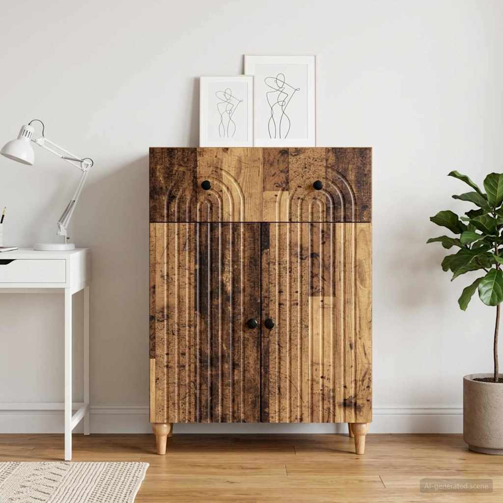 vidaXL Bufet Stare drewno 66 x 34,5 x 90 cm Drewno inżynieryjne