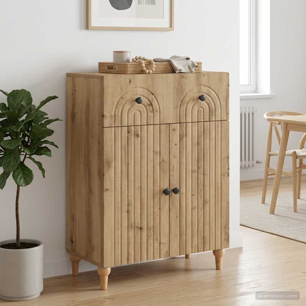 vidaXL Bufet Dąb artisan 66 x 34,5 x 90 cm Drewno inżynieryjne