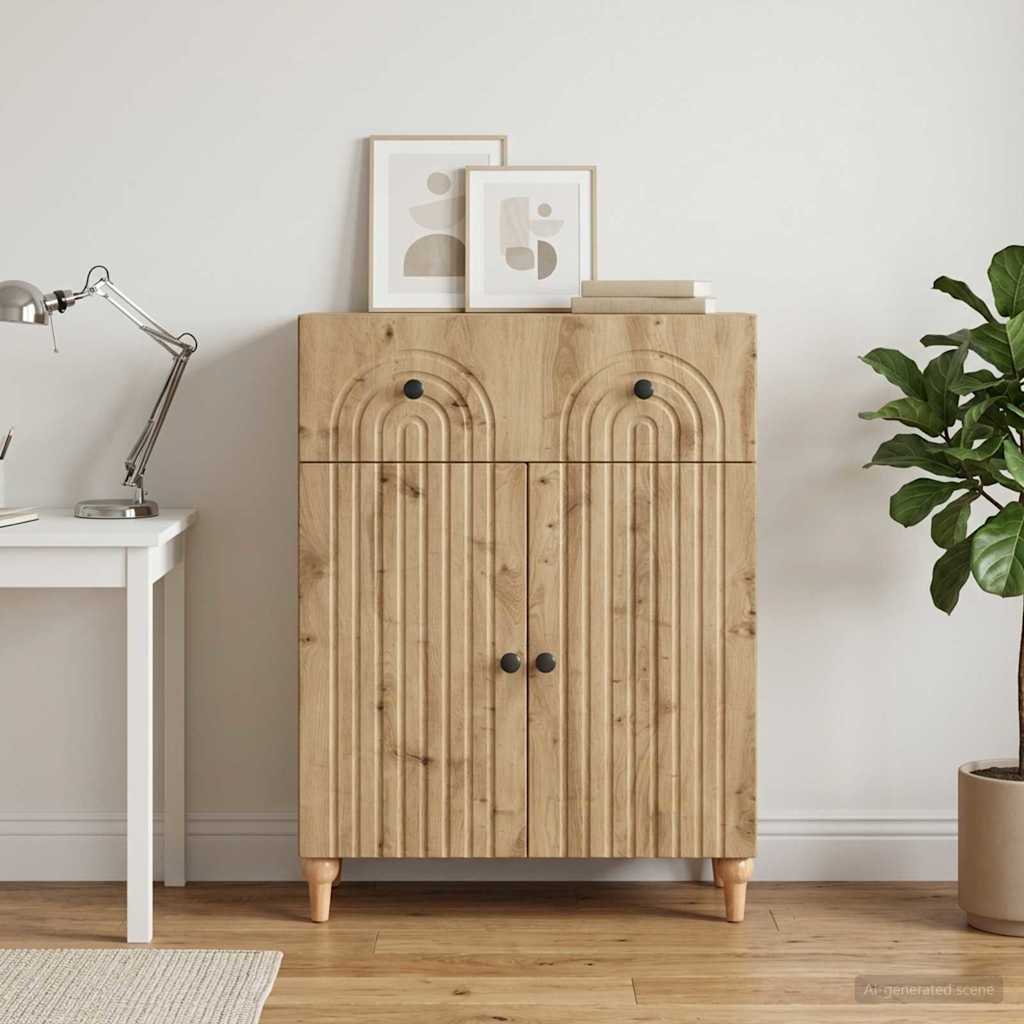 vidaXL Bufet Dąb artisan 66 x 34,5 x 90 cm Drewno inżynieryjne