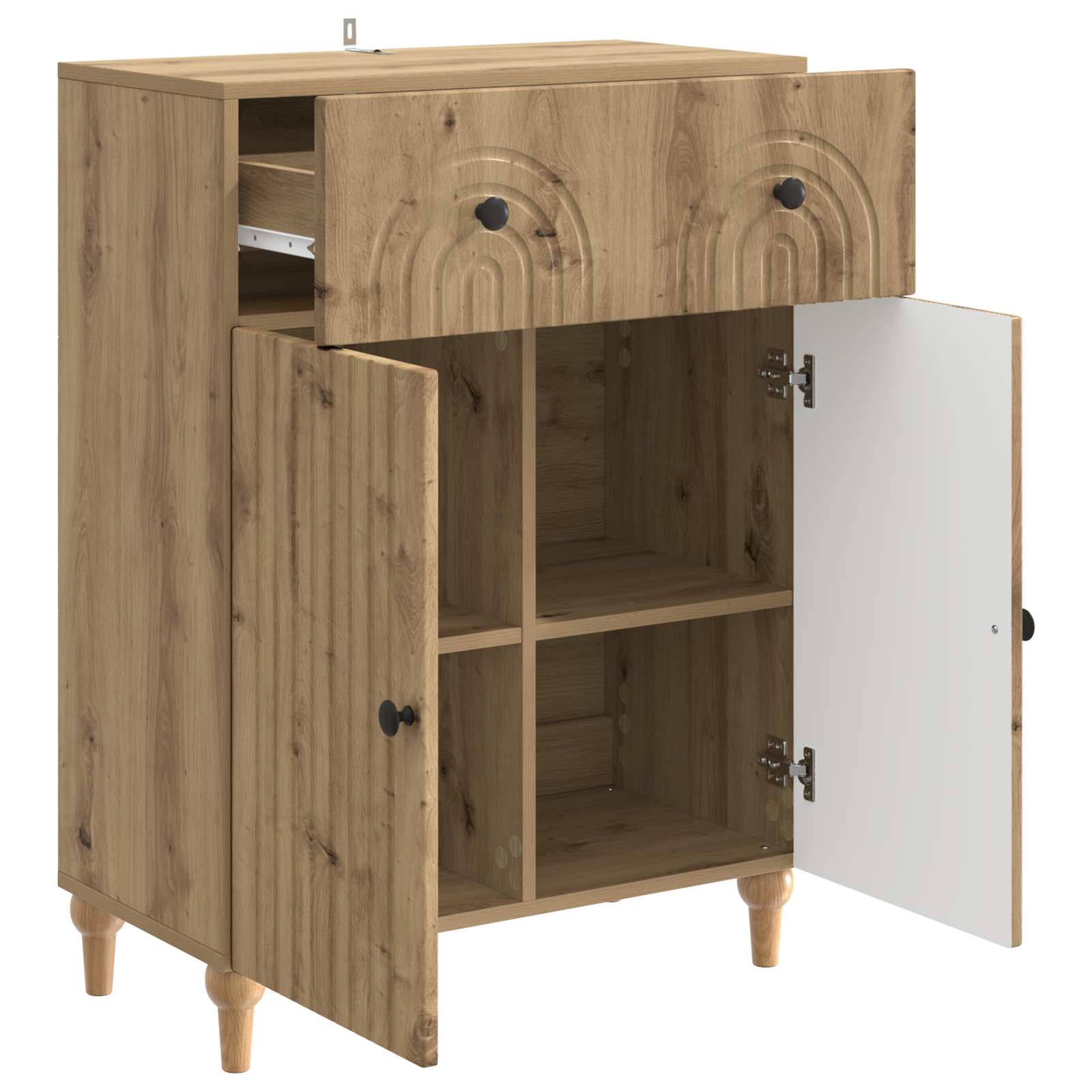 vidaXL Bufet Dąb artisan 66 x 34,5 x 90 cm Drewno inżynieryjne