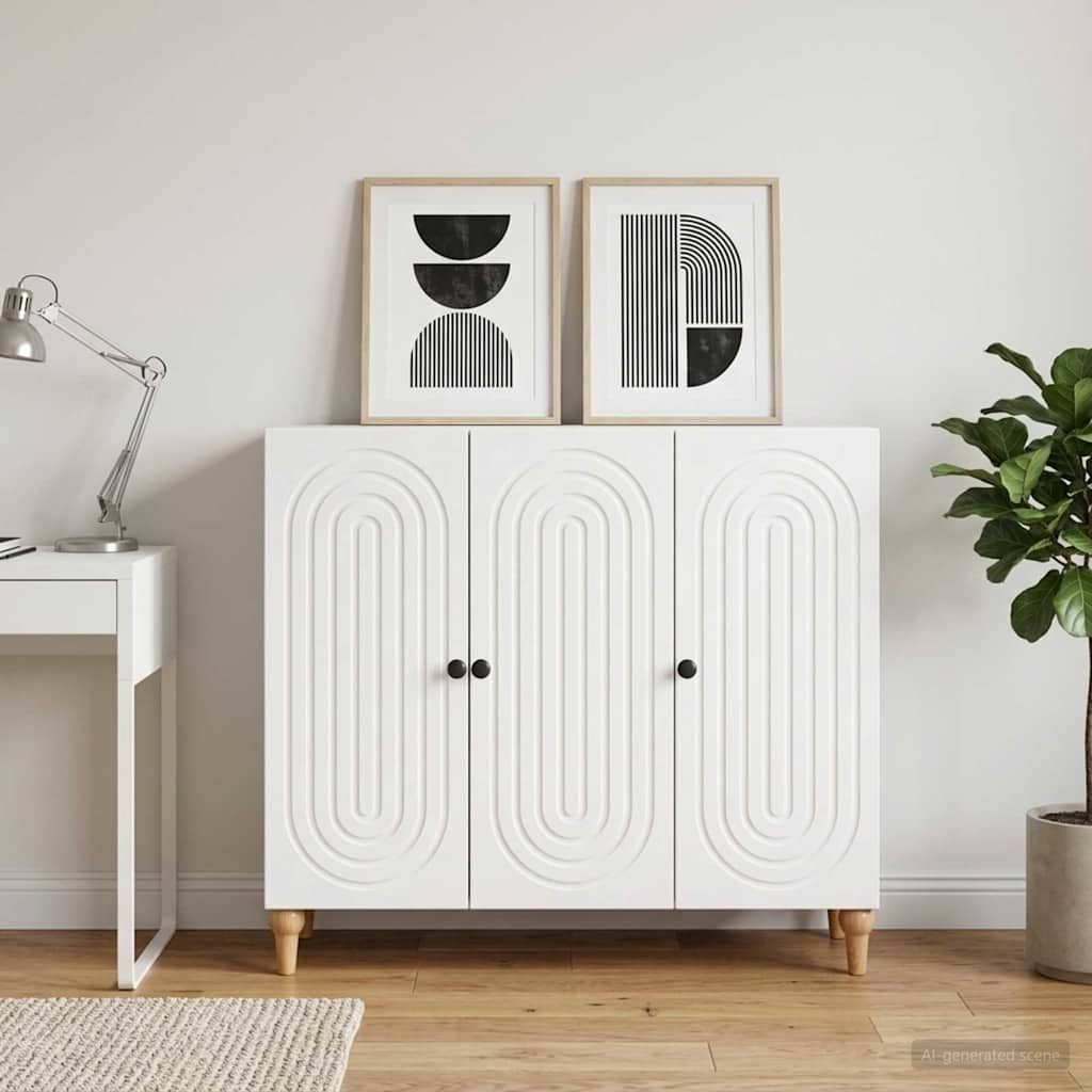 vidaXL Bufet Biały 89 x 34,5 x 80 cm Drewno inżynieryjne