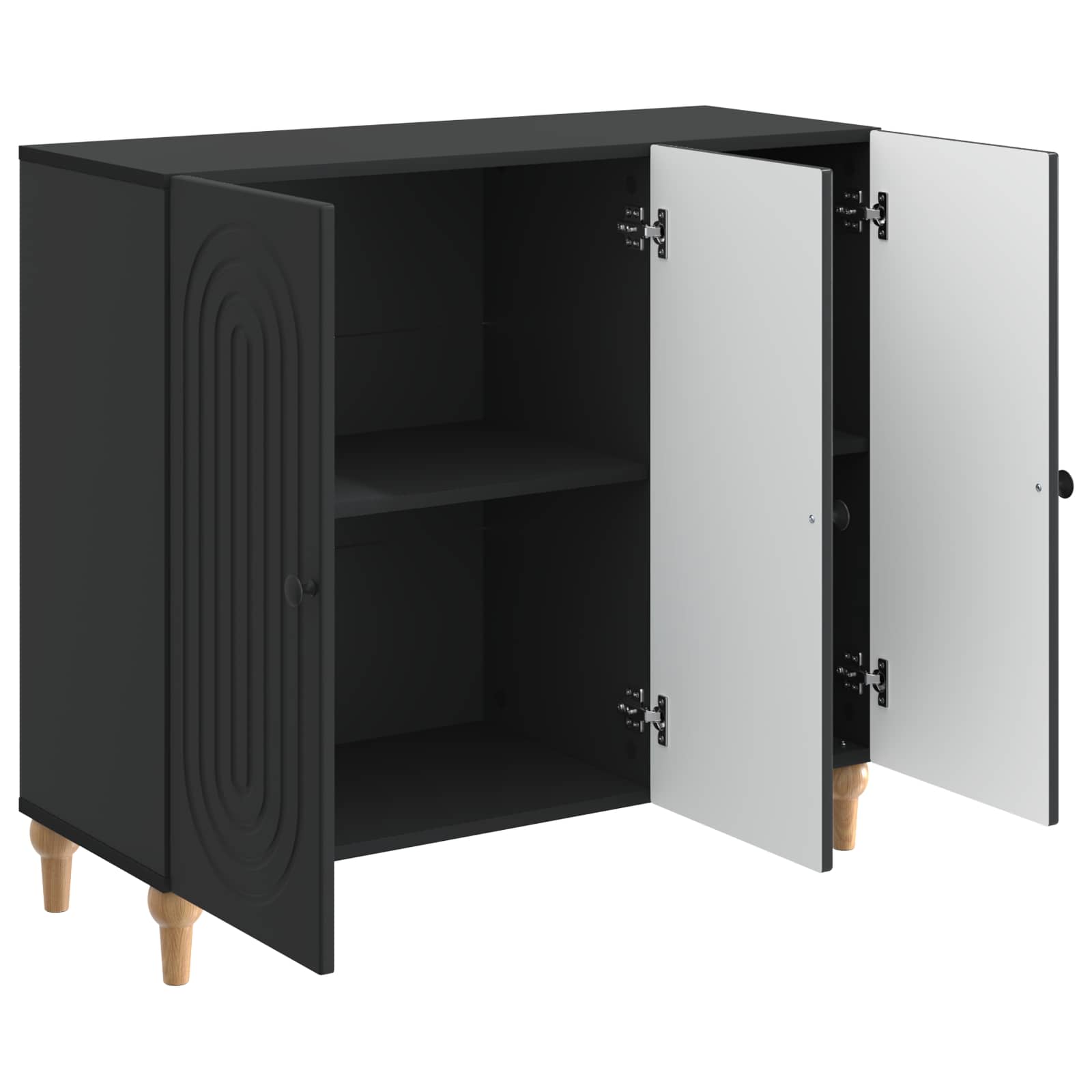 vidaXL Bufet Czarny 89 x 34,5 x 80 cm Drewno inżynieryjne