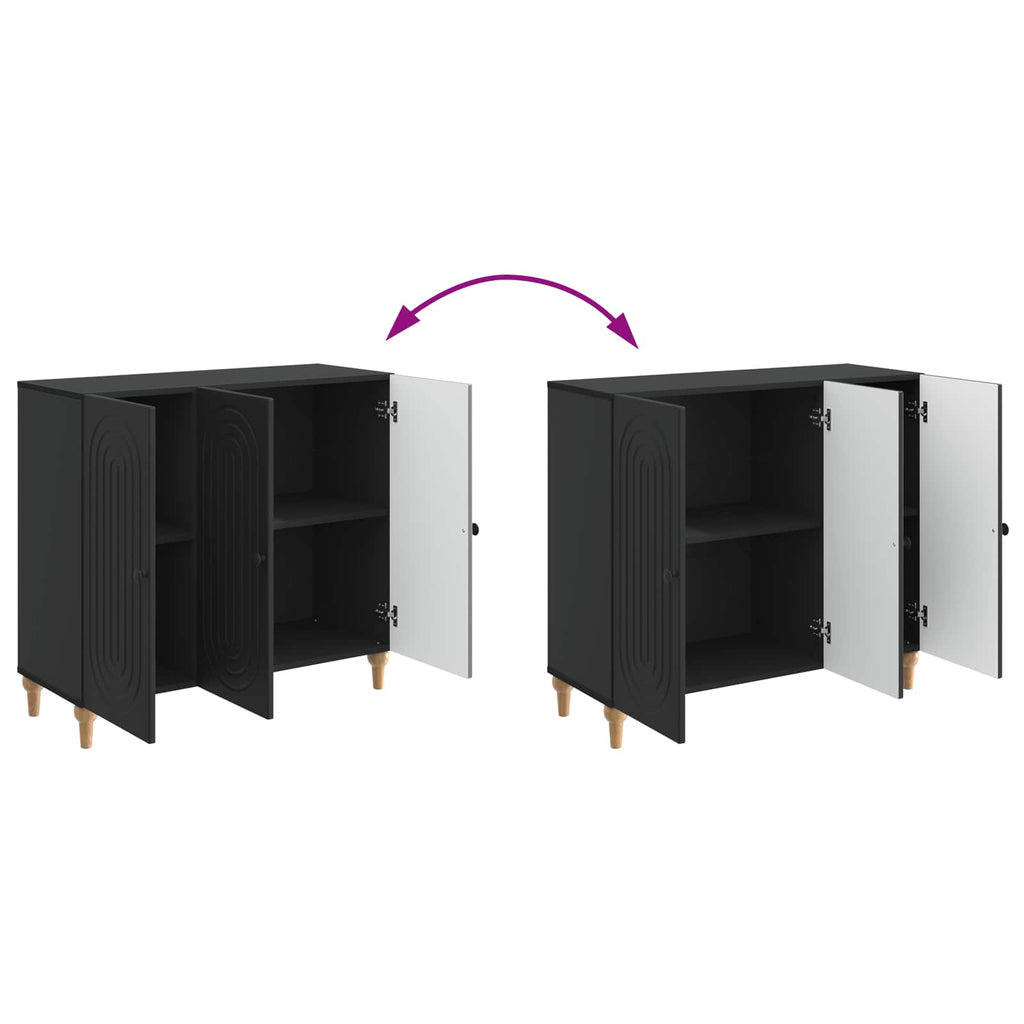 vidaXL Bufet Czarny 89 x 34,5 x 80 cm Drewno inżynieryjne