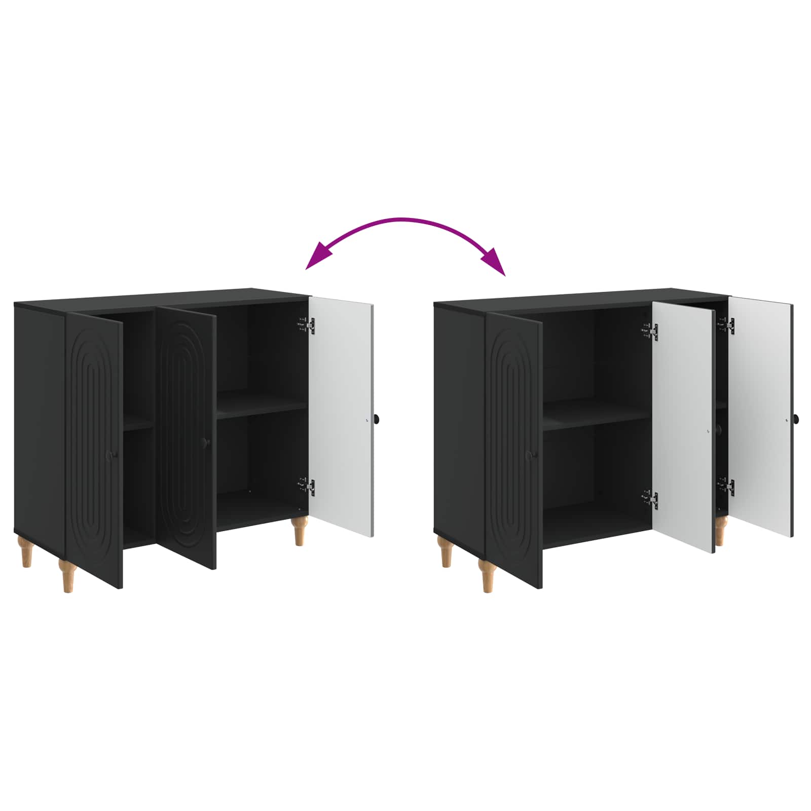 vidaXL Bufet Czarny 89 x 34,5 x 80 cm Drewno inżynieryjne
