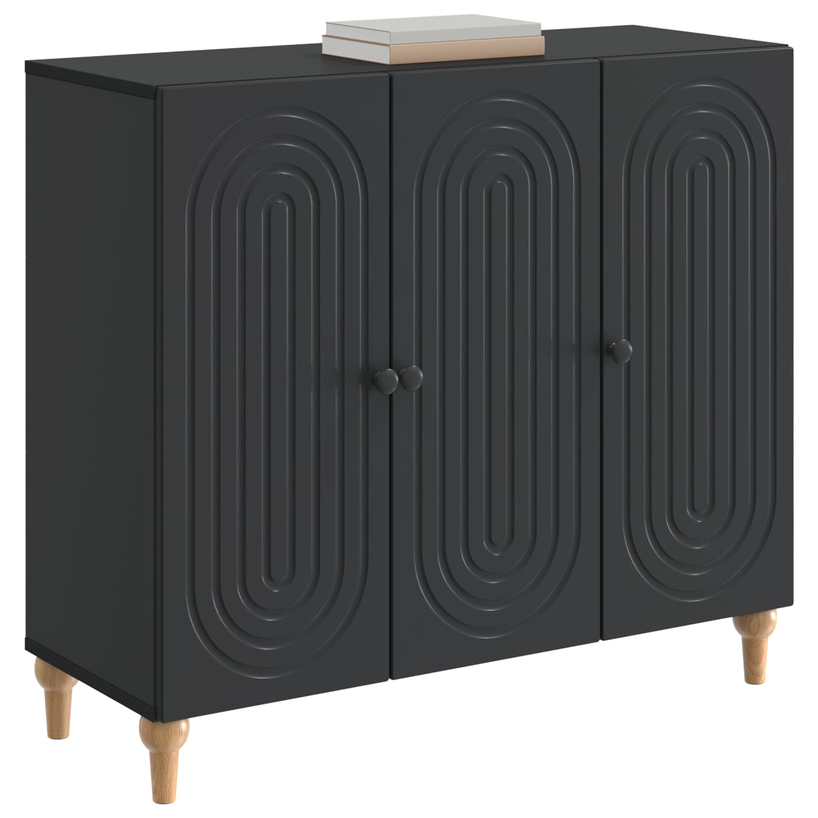 vidaXL Bufet Czarny 89 x 34,5 x 80 cm Drewno inżynieryjne
